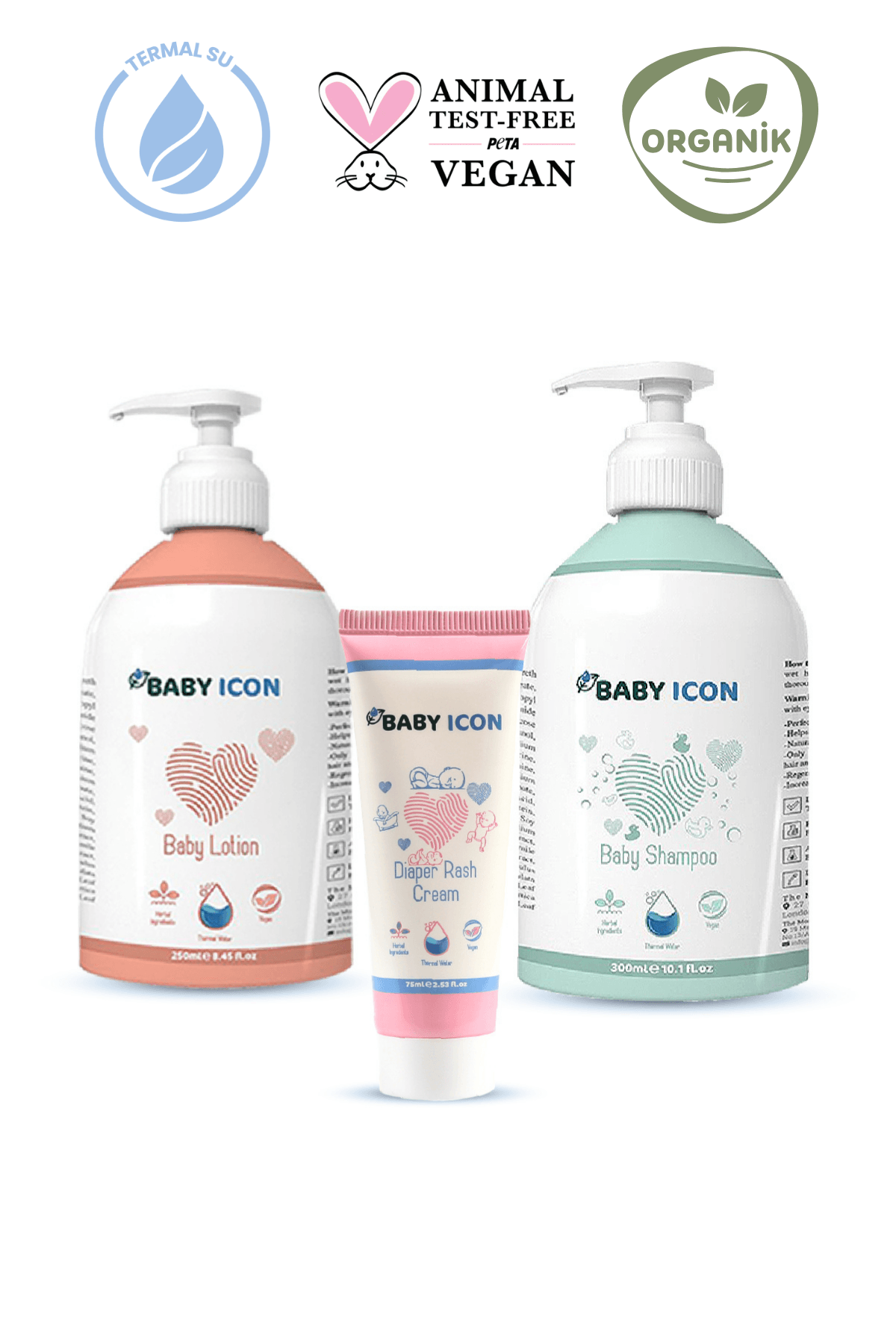 Baby Icon Organik Vegan 3'lü Banyo Paketi