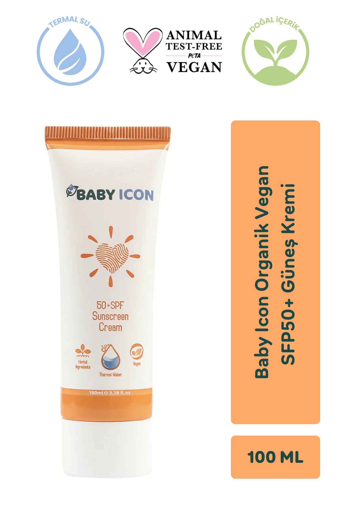 Baby Icon Organik Vegan SFP50+ Güneş Kremi 100 ml