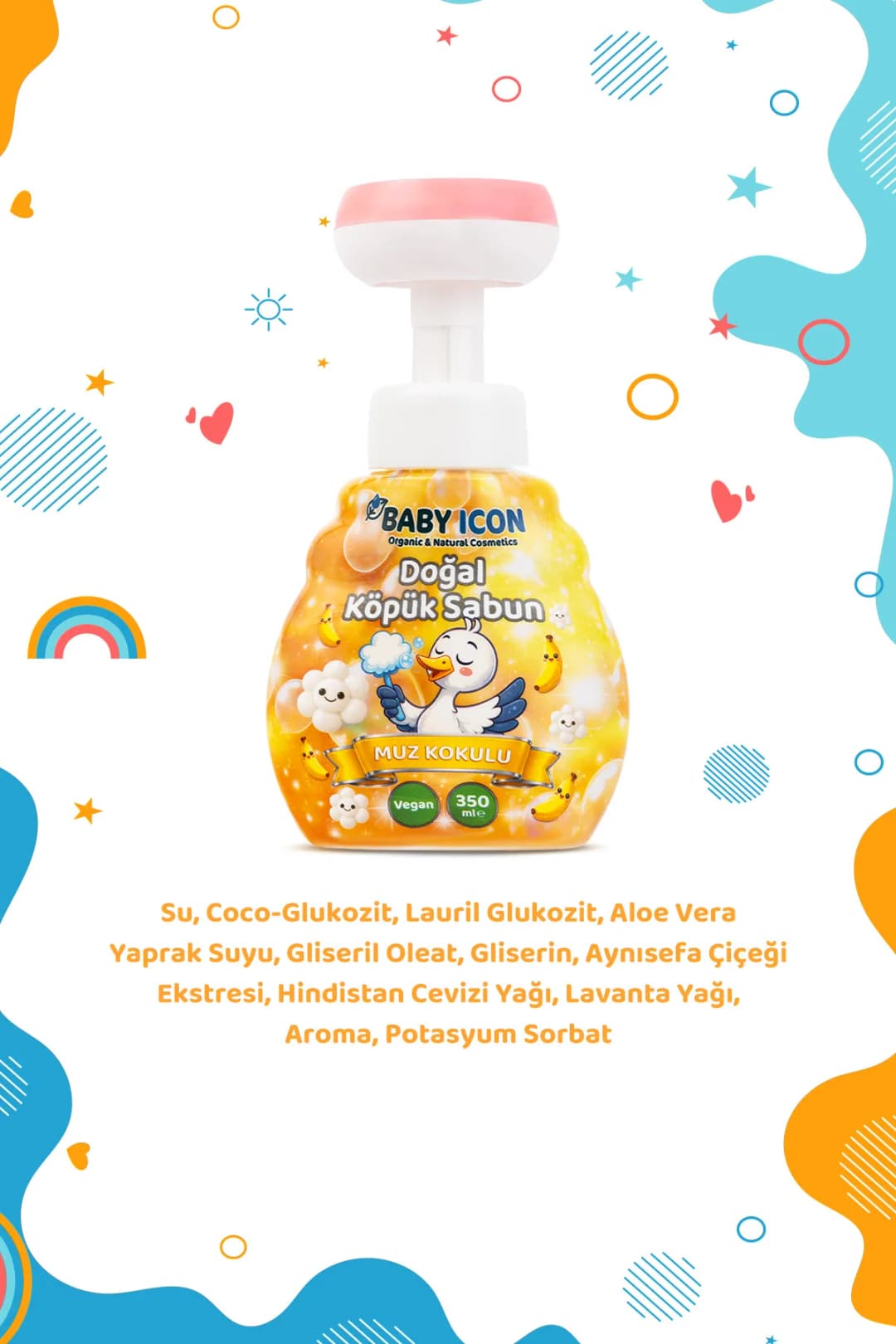 Doğal Vegan Muzlu Çiçek Şekilli Köpük El Sabunu - 350 ml