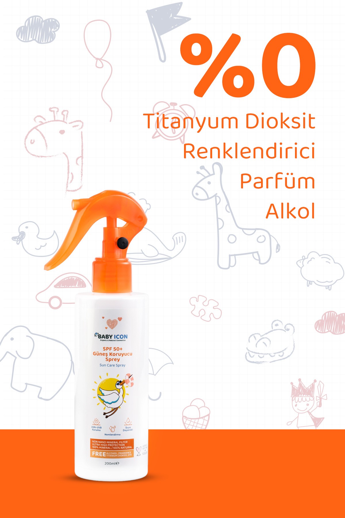 Organik Vegan Güneş Koruyucu Sprey