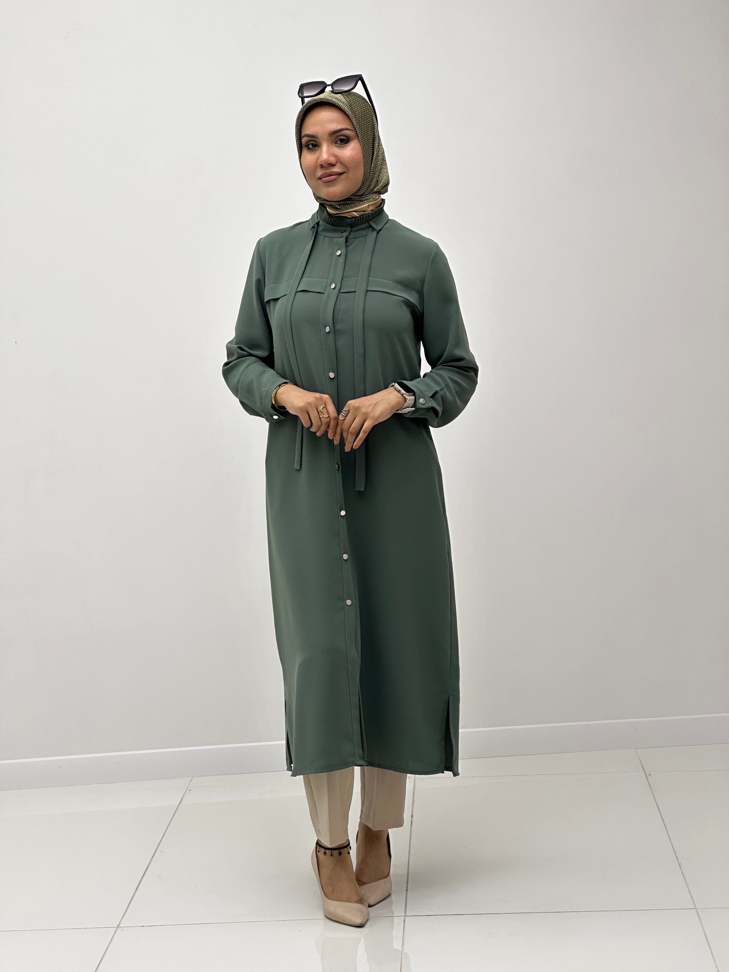 Yaka Piliseli Tunik A4899