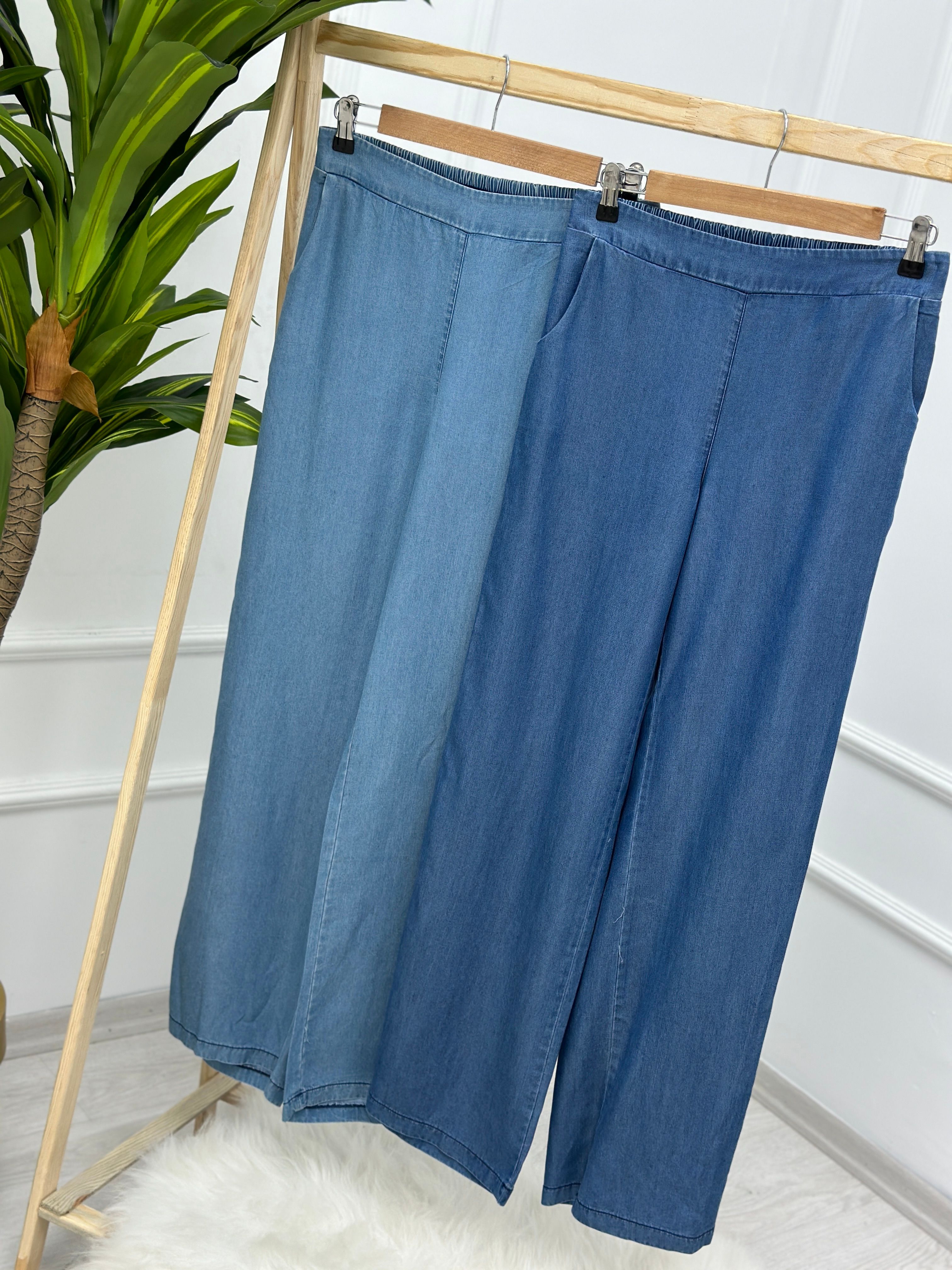Beli Yarım Lastikli Bol Pantolon 5007