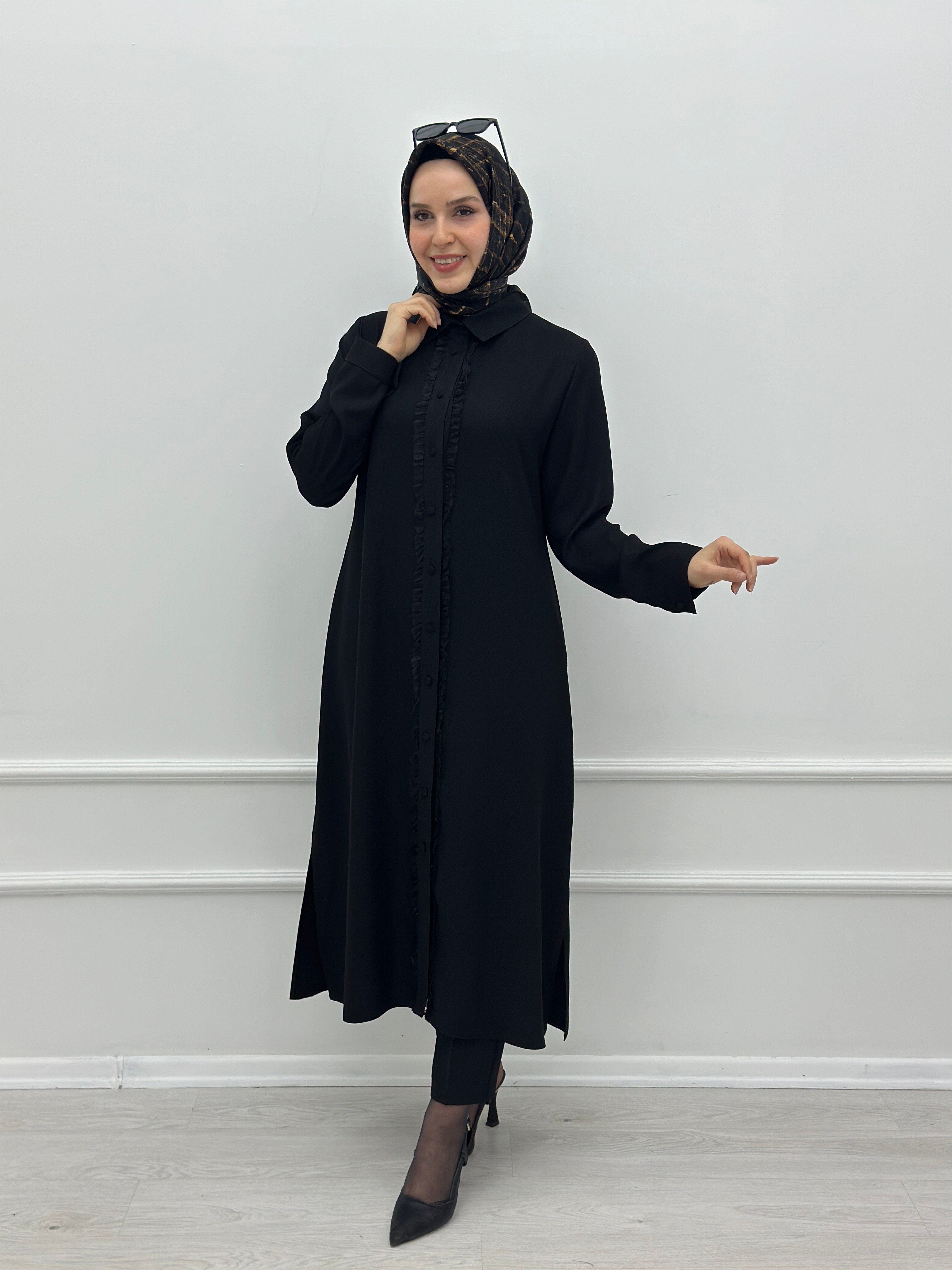 Simli Nervürlü Tunik A4904