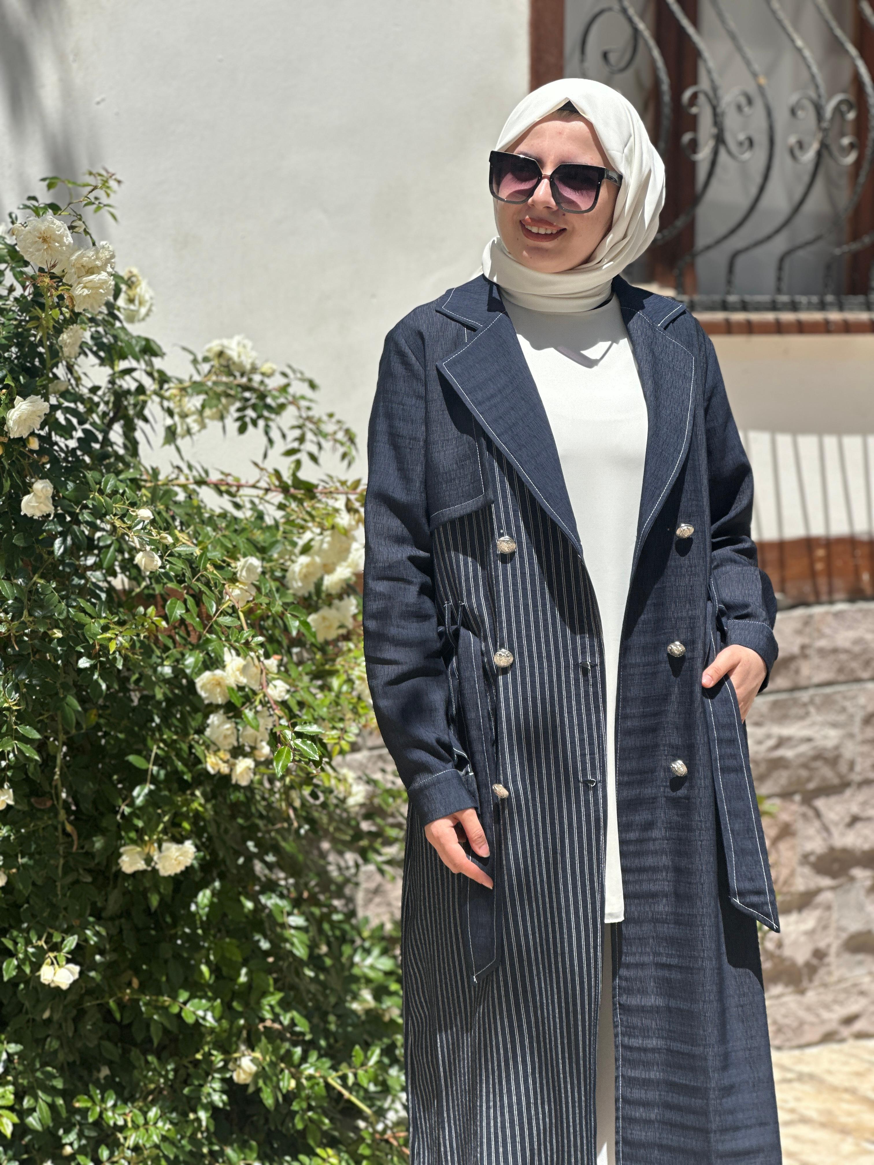 Tensel Çizgili Spor Trenç 7074
