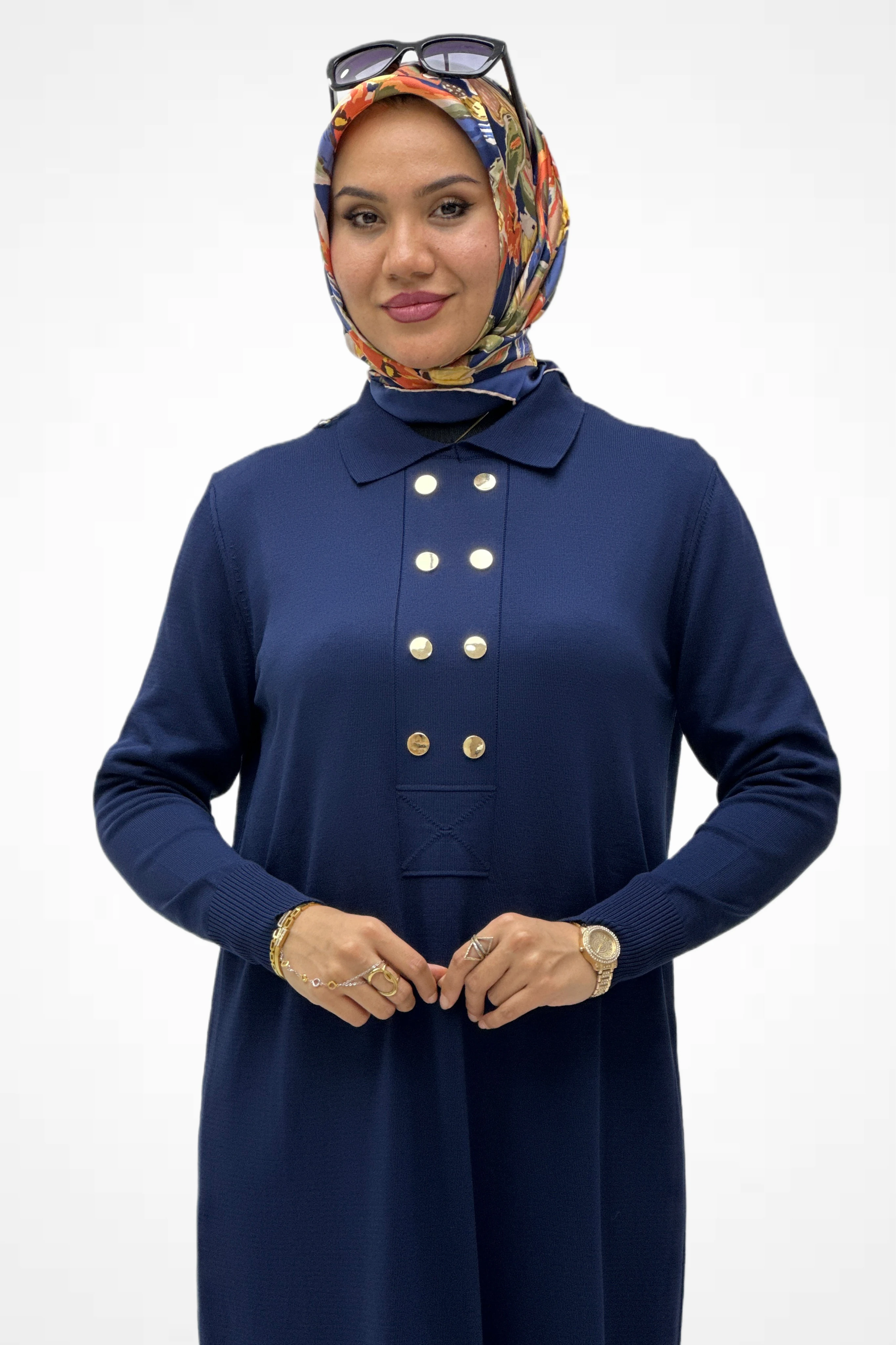  Polo Yaka Triko Elbise 2979