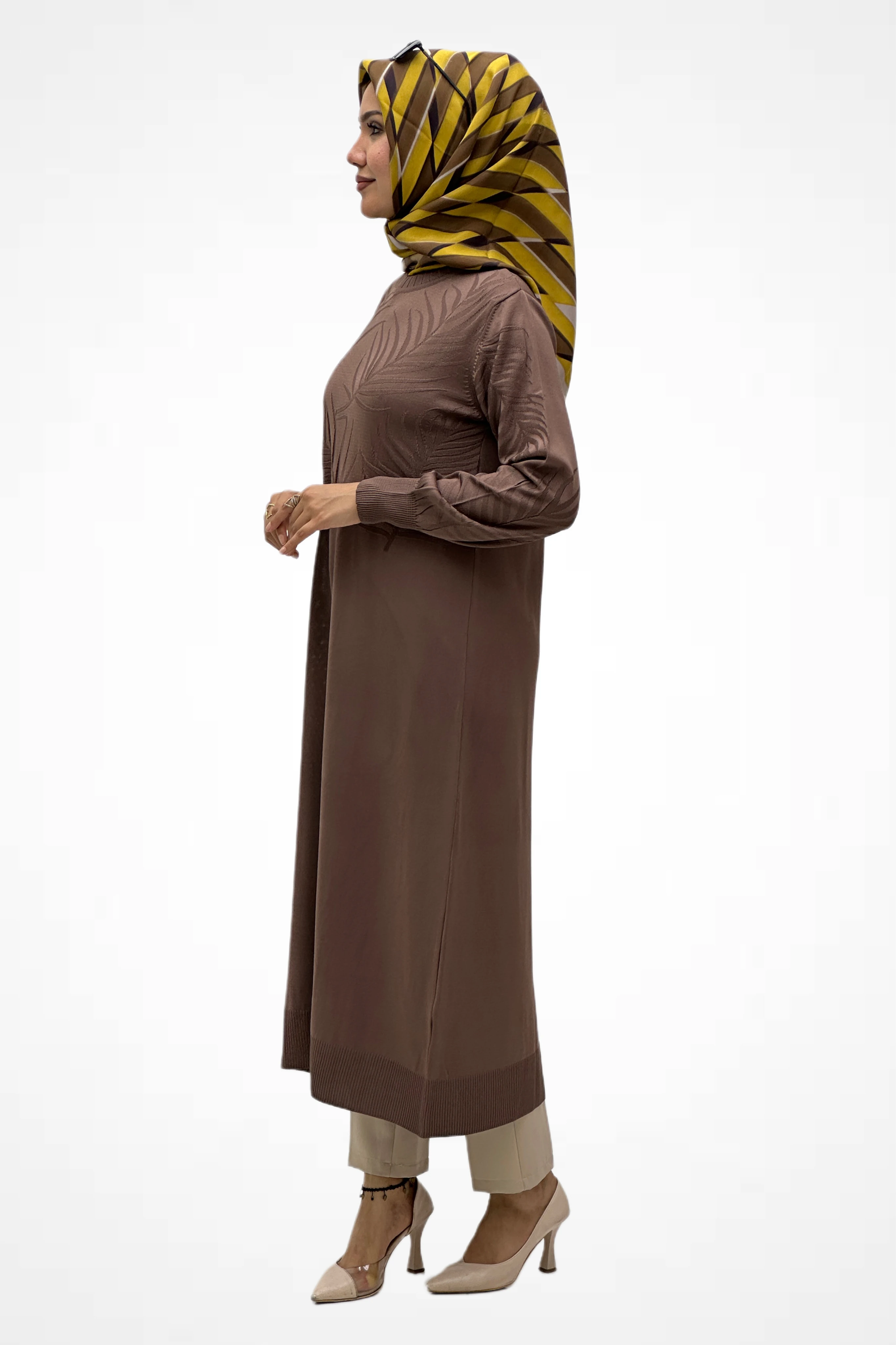 Desenli Uzun Merserize Tunik 35258