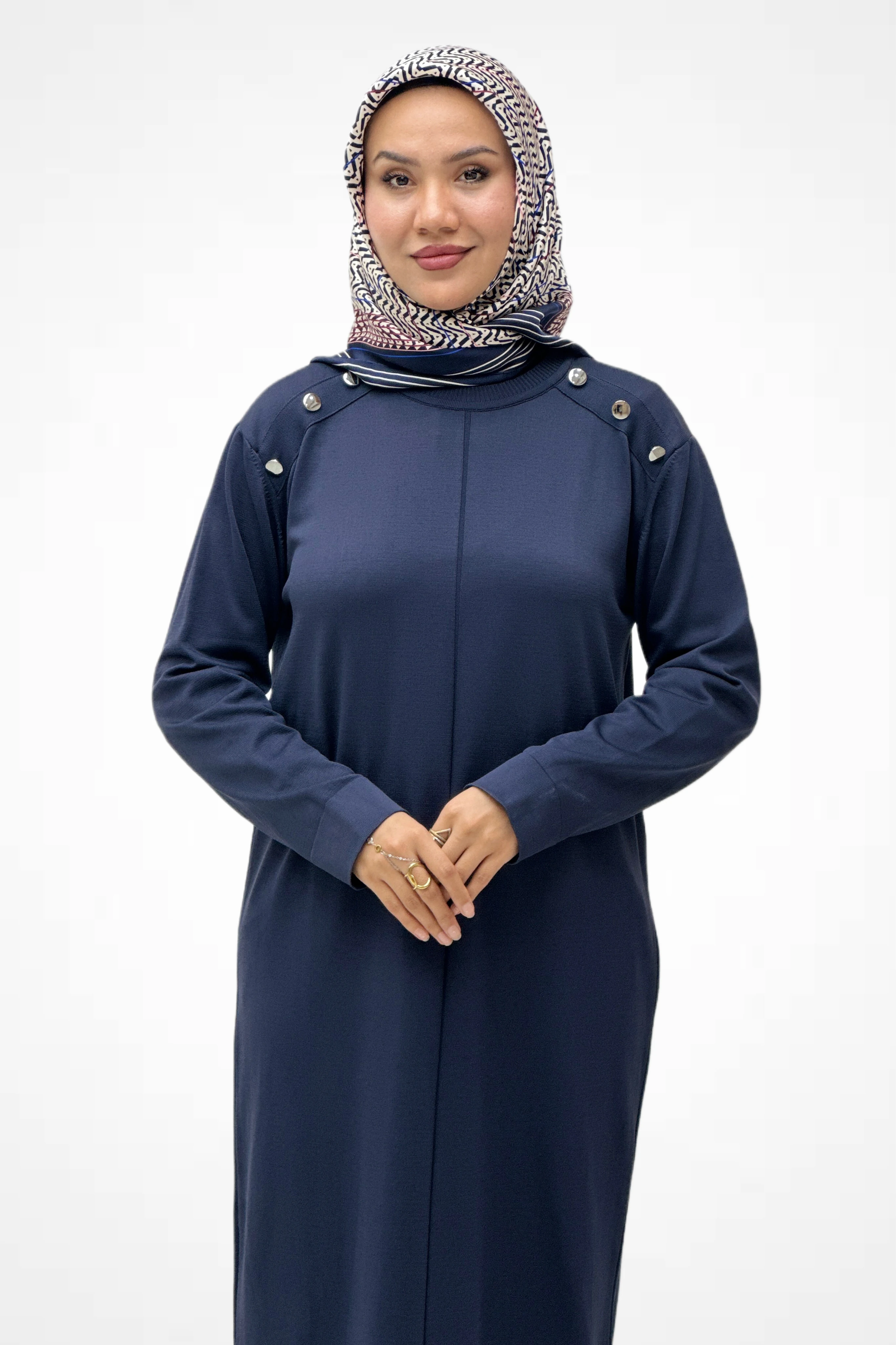 Omuz Düğme Detaylı Triko Tunik  2725041