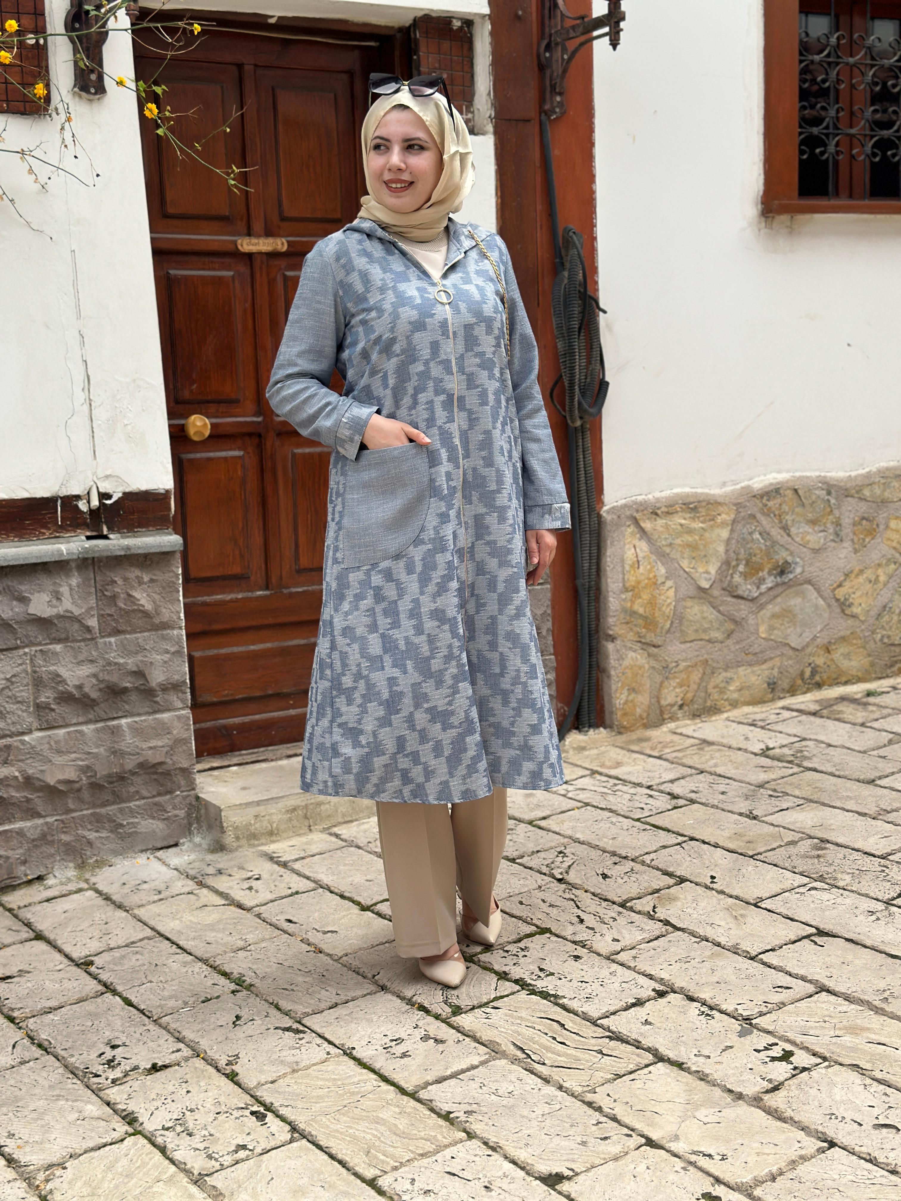 Kapşonlu Keten Giyçık A1540
