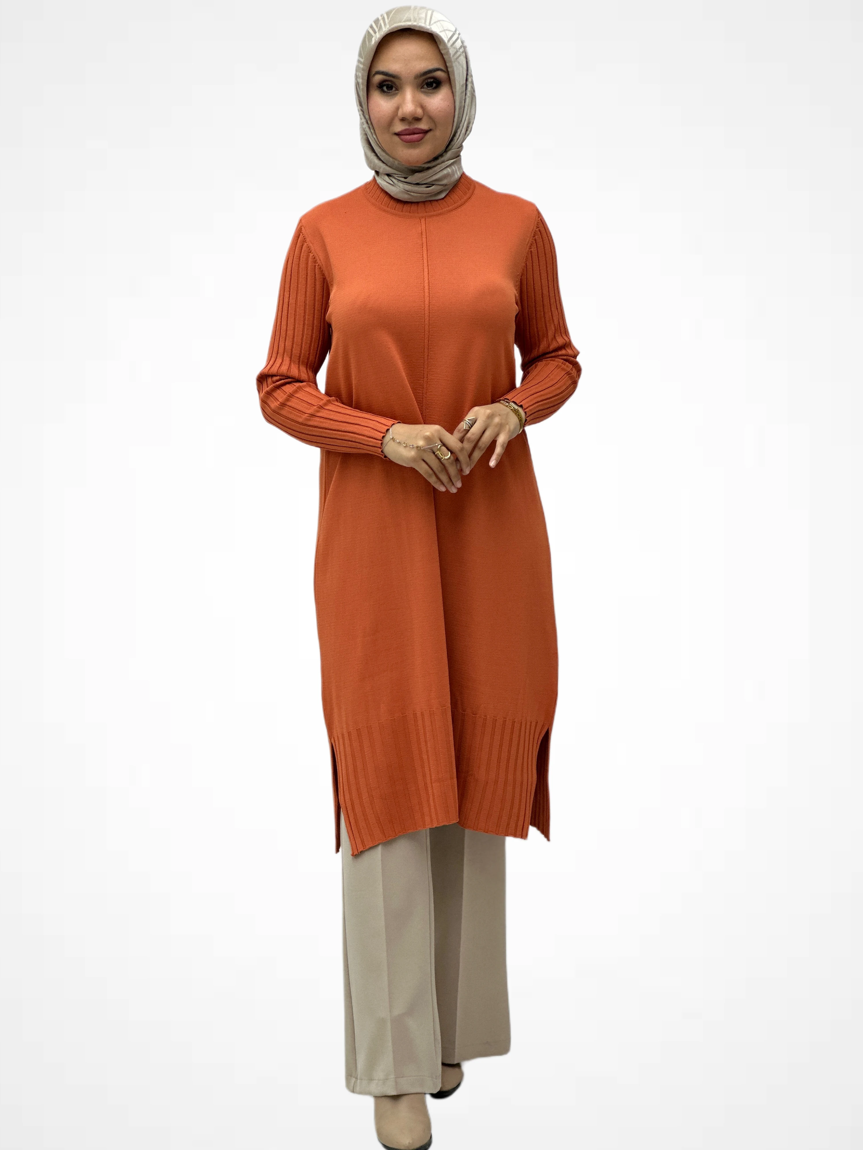 Kol lastik Örgülü Tunik 35244