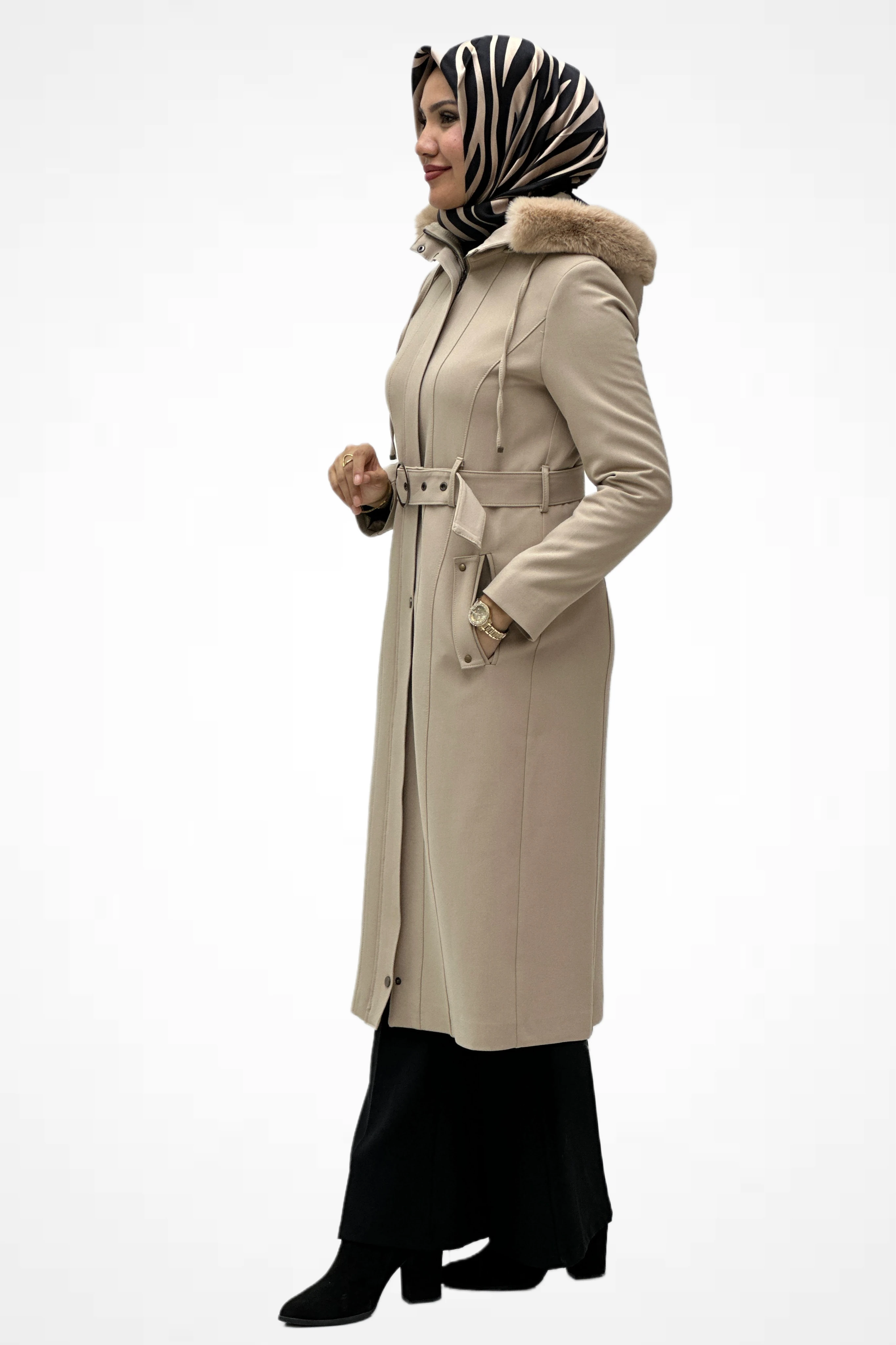 Kürk Kapşonlu Kap 139862