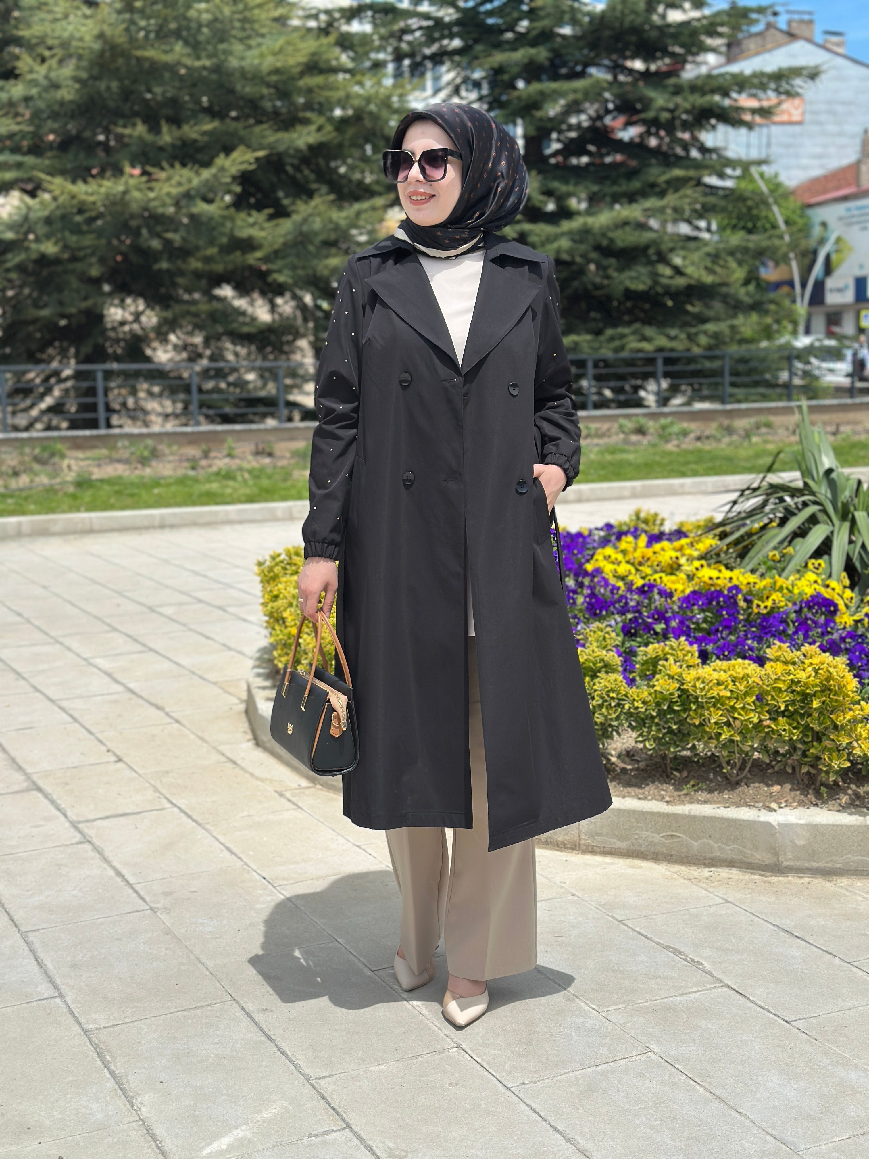 Kol Detaylı Trenç TK358
