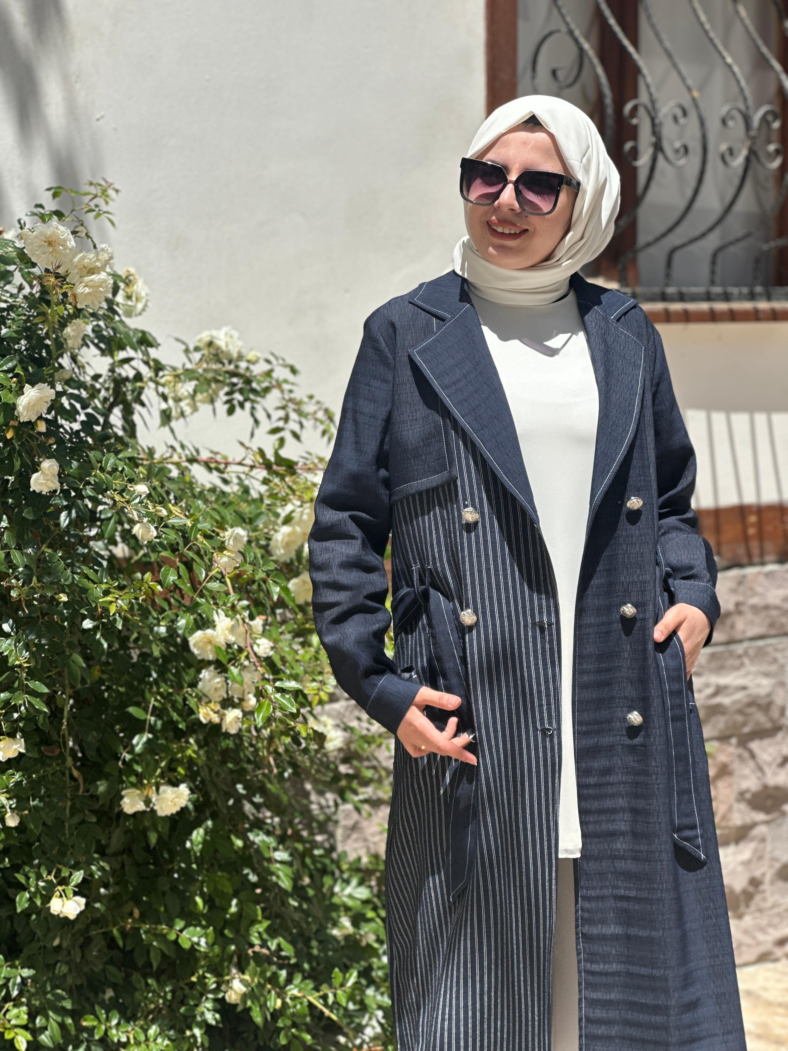 Tensel Çizgili Spor Trenç 7074