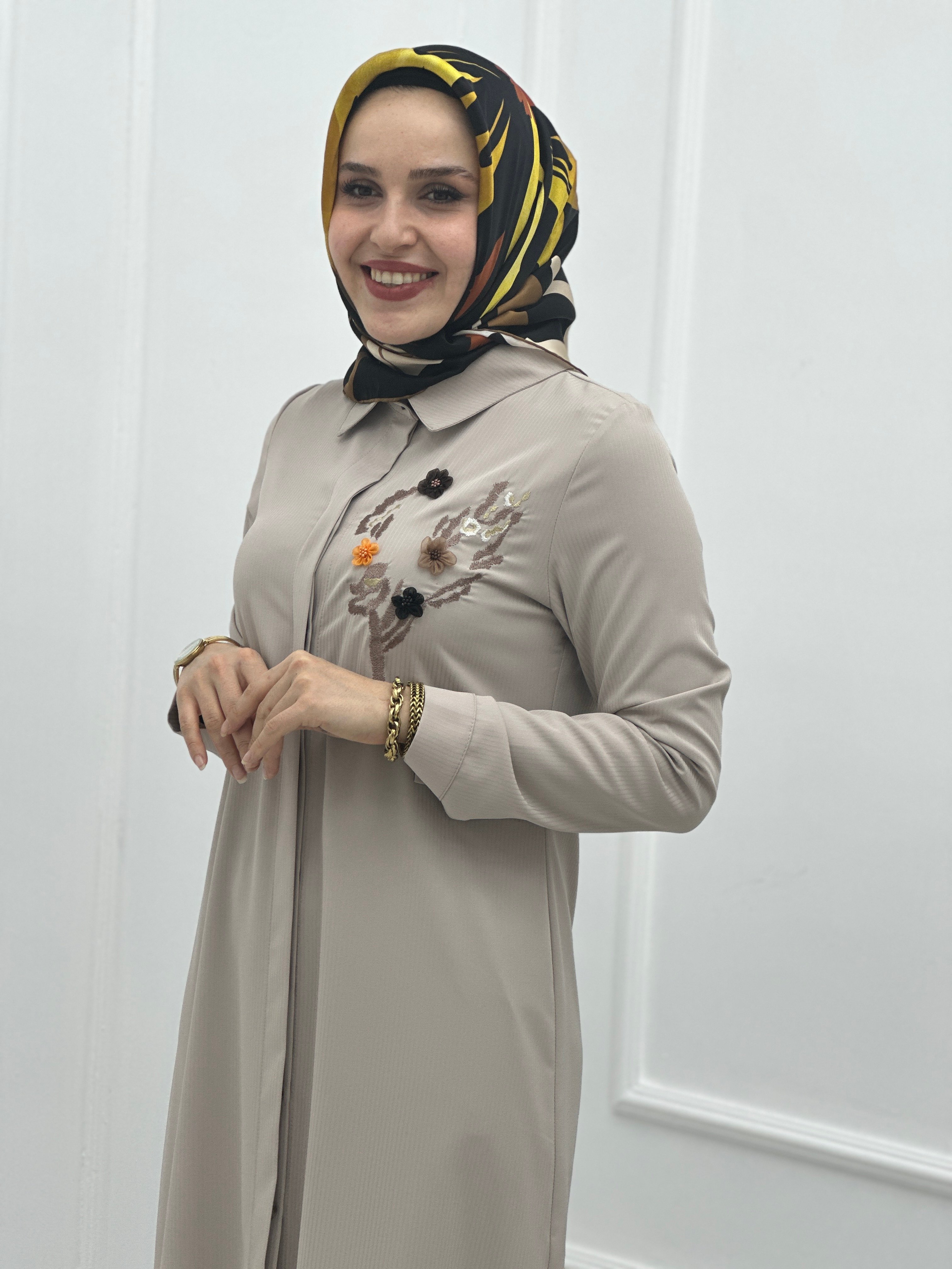 Çizgili Nakışlı Tunik 2967