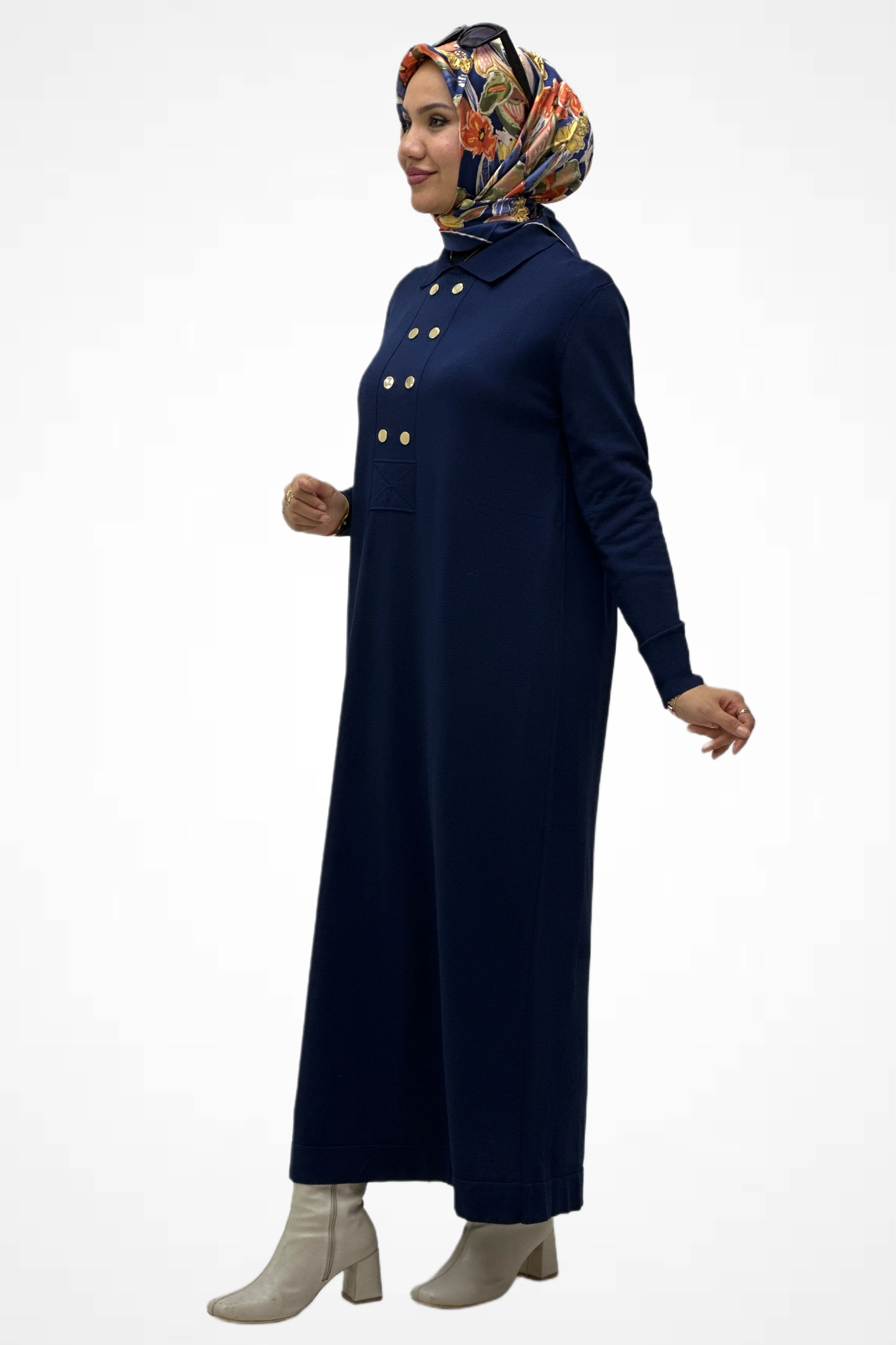  Polo Yaka Triko Elbise 2979