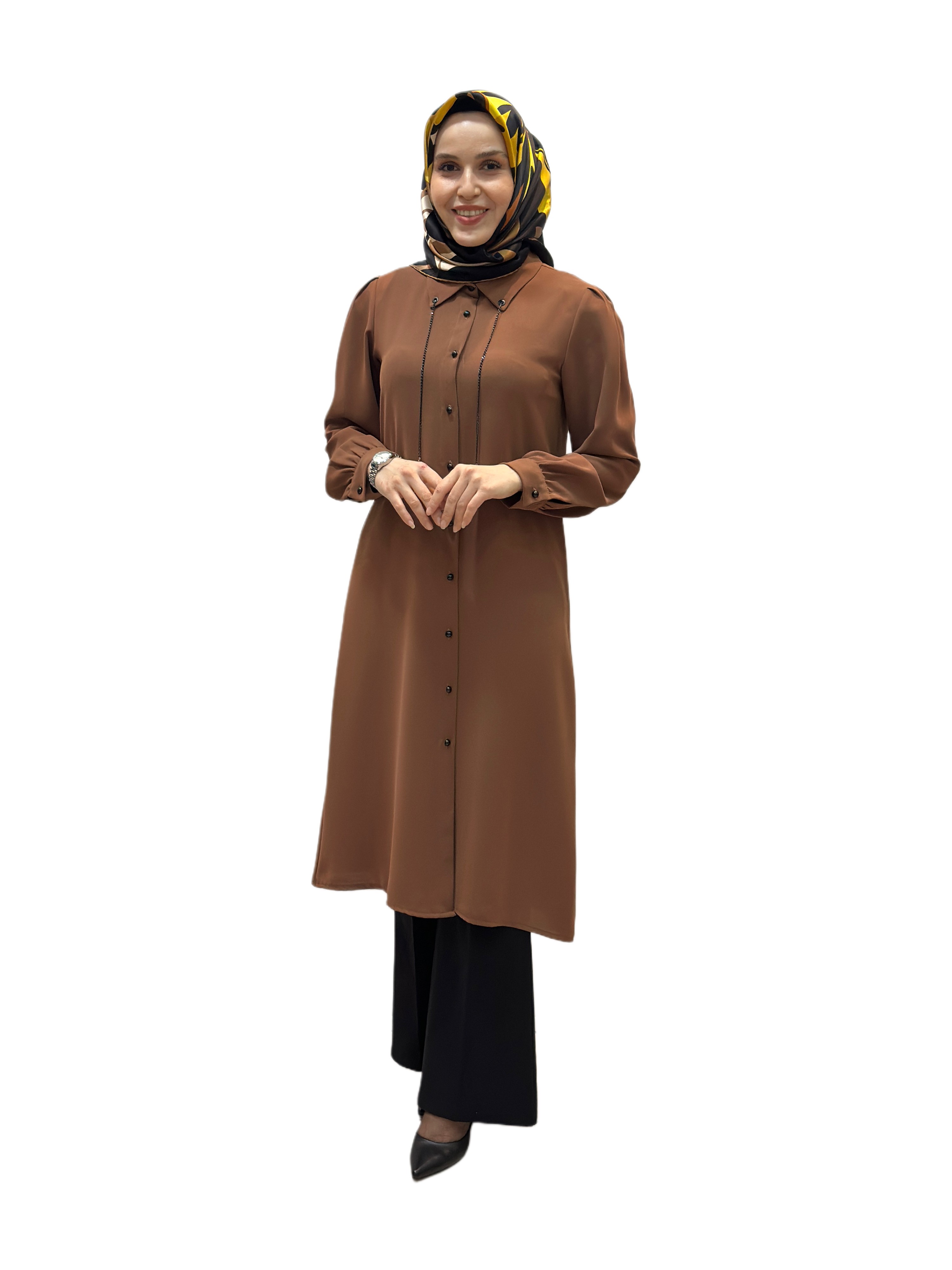 Yakası Zincirli Tunik A4661
