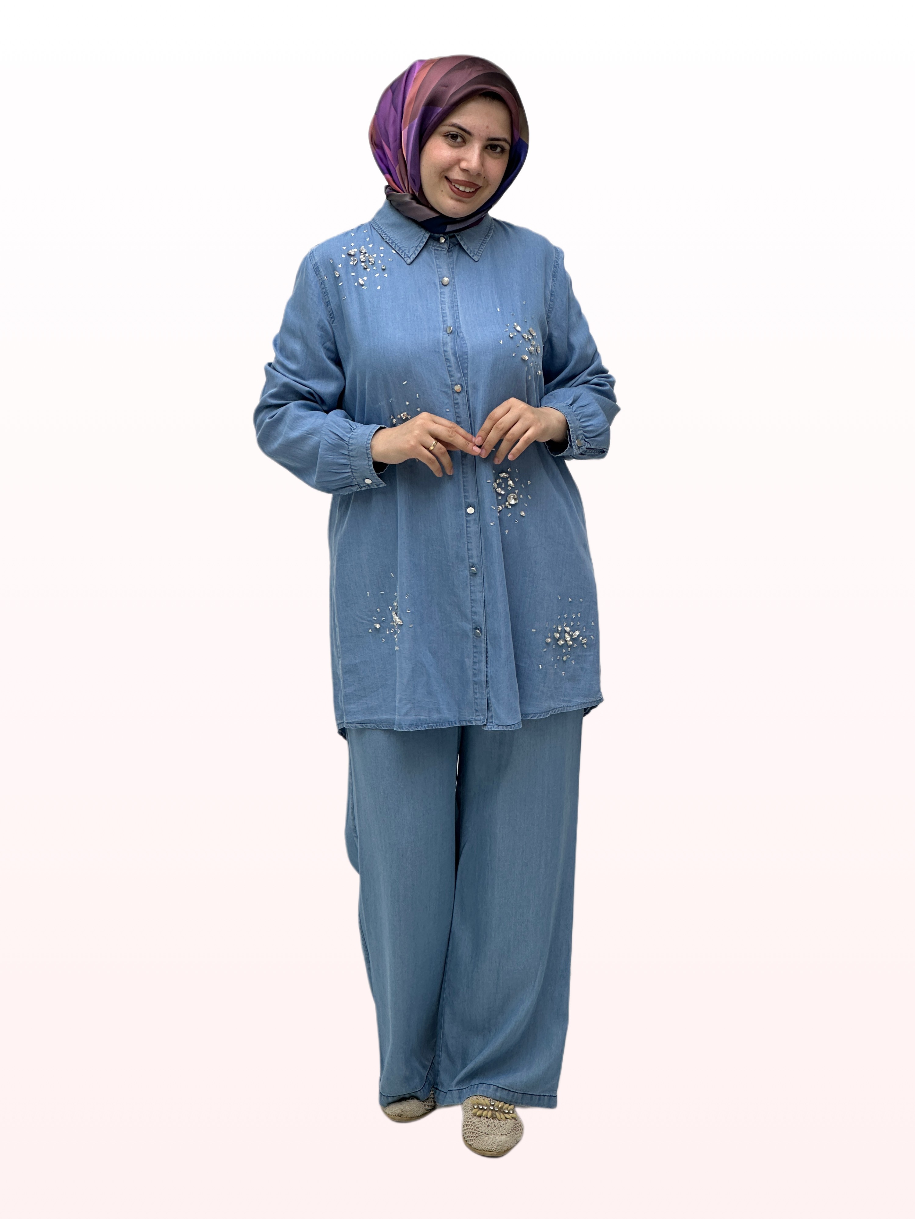 Tensel Taşlı Tunik 19424