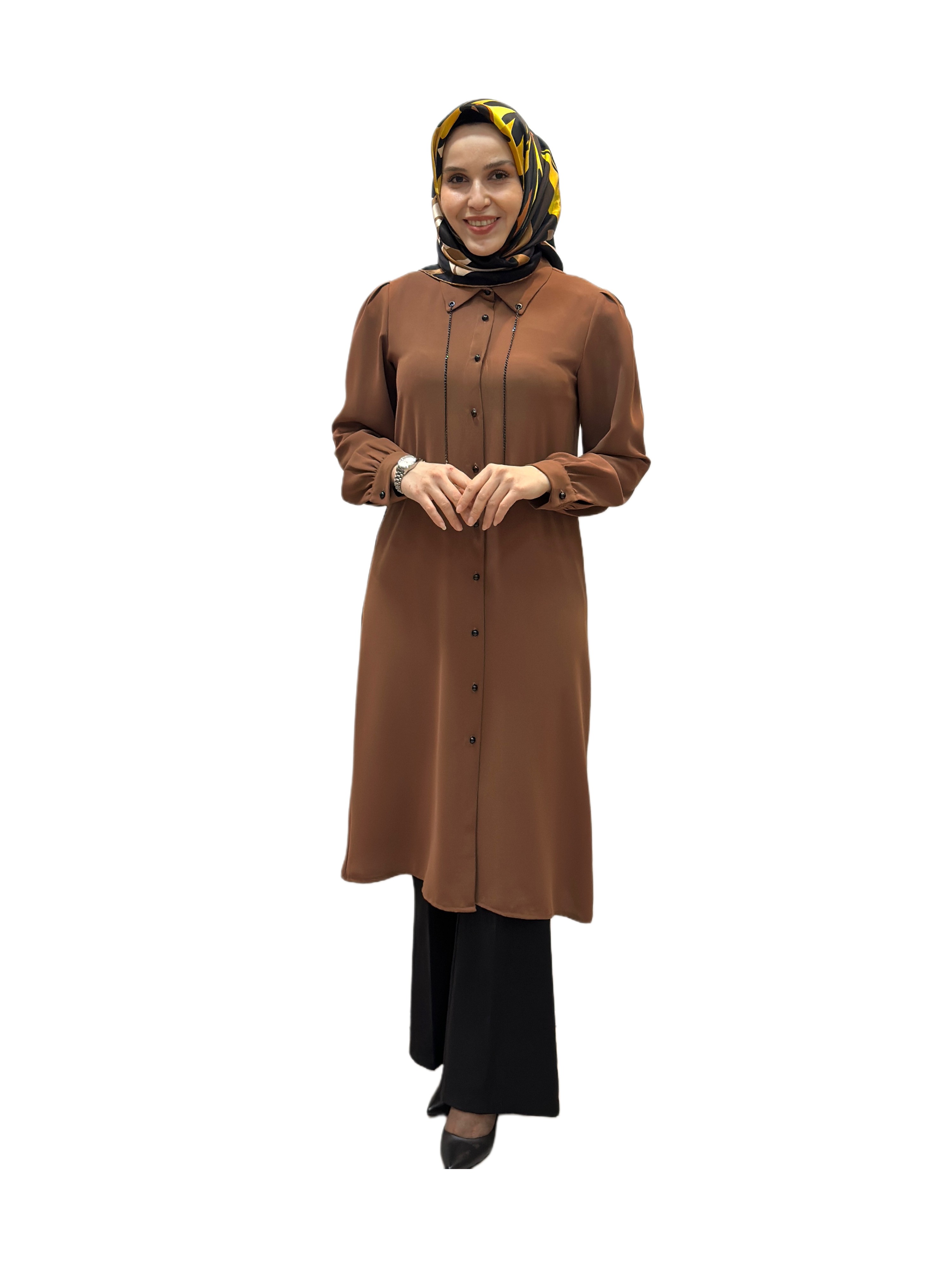 Yakası Zincirli Tunik A4661