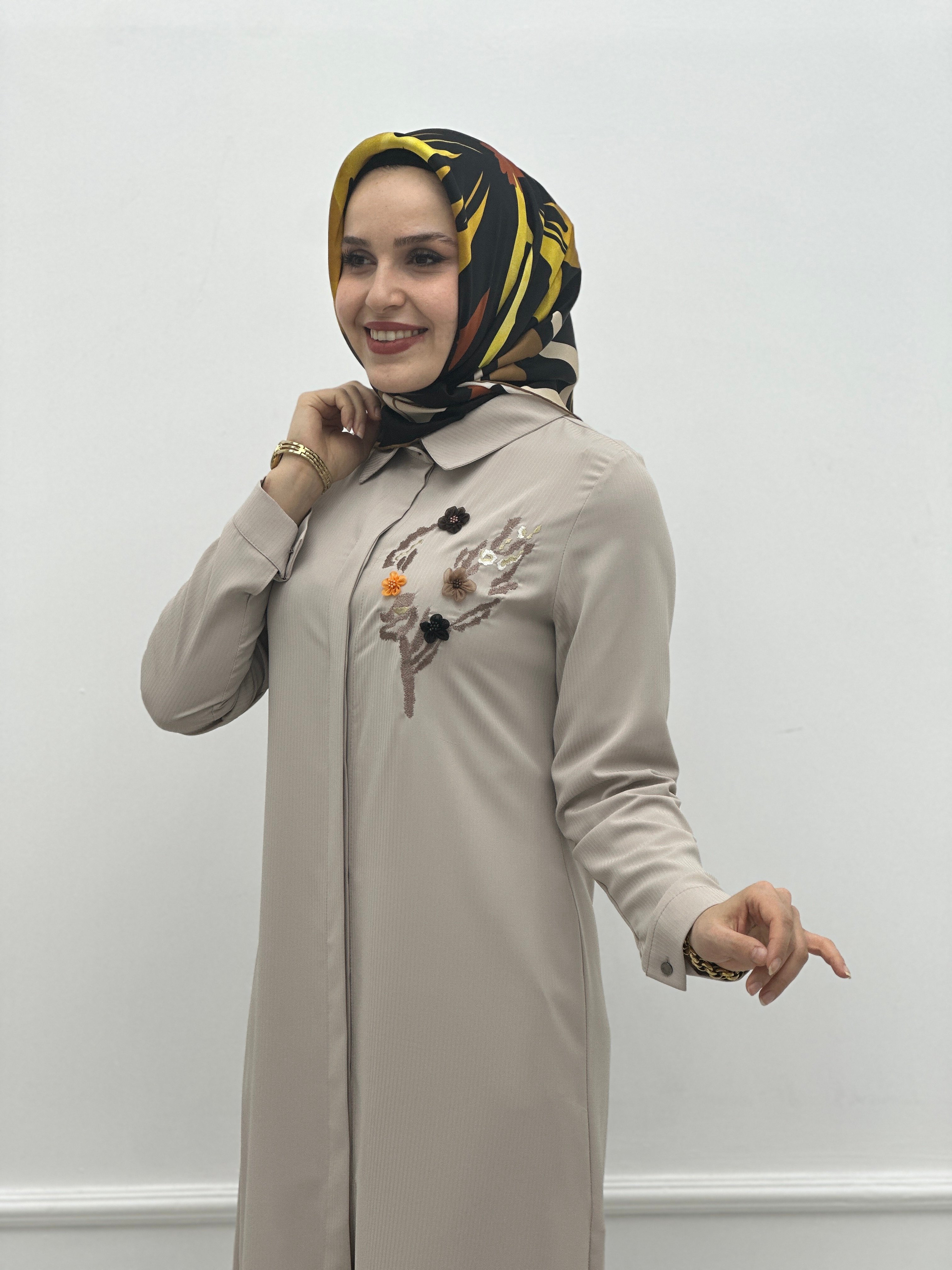 Çizgili Nakışlı Tunik 2967