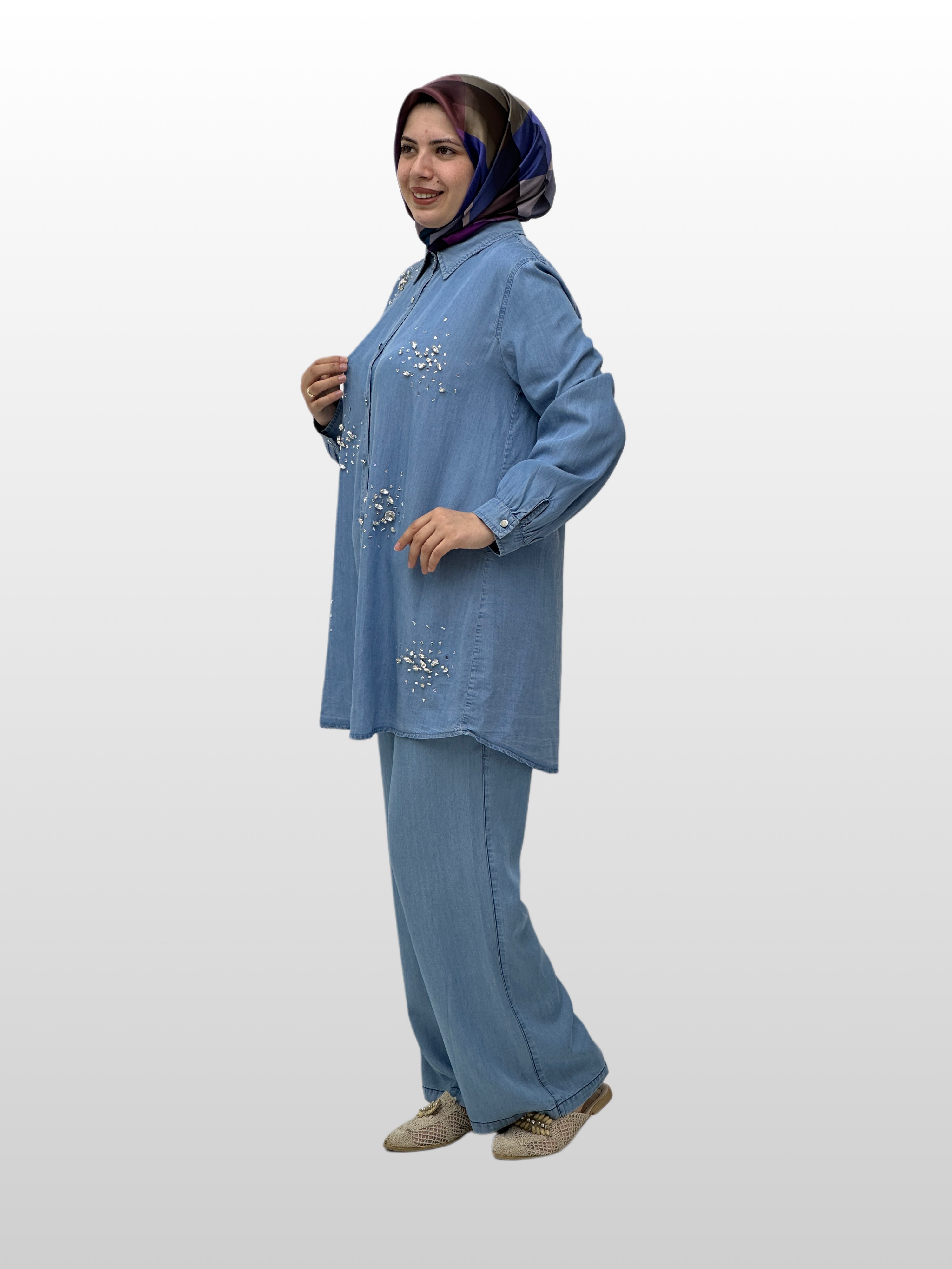 Tensel Taşlı Tunik 19424