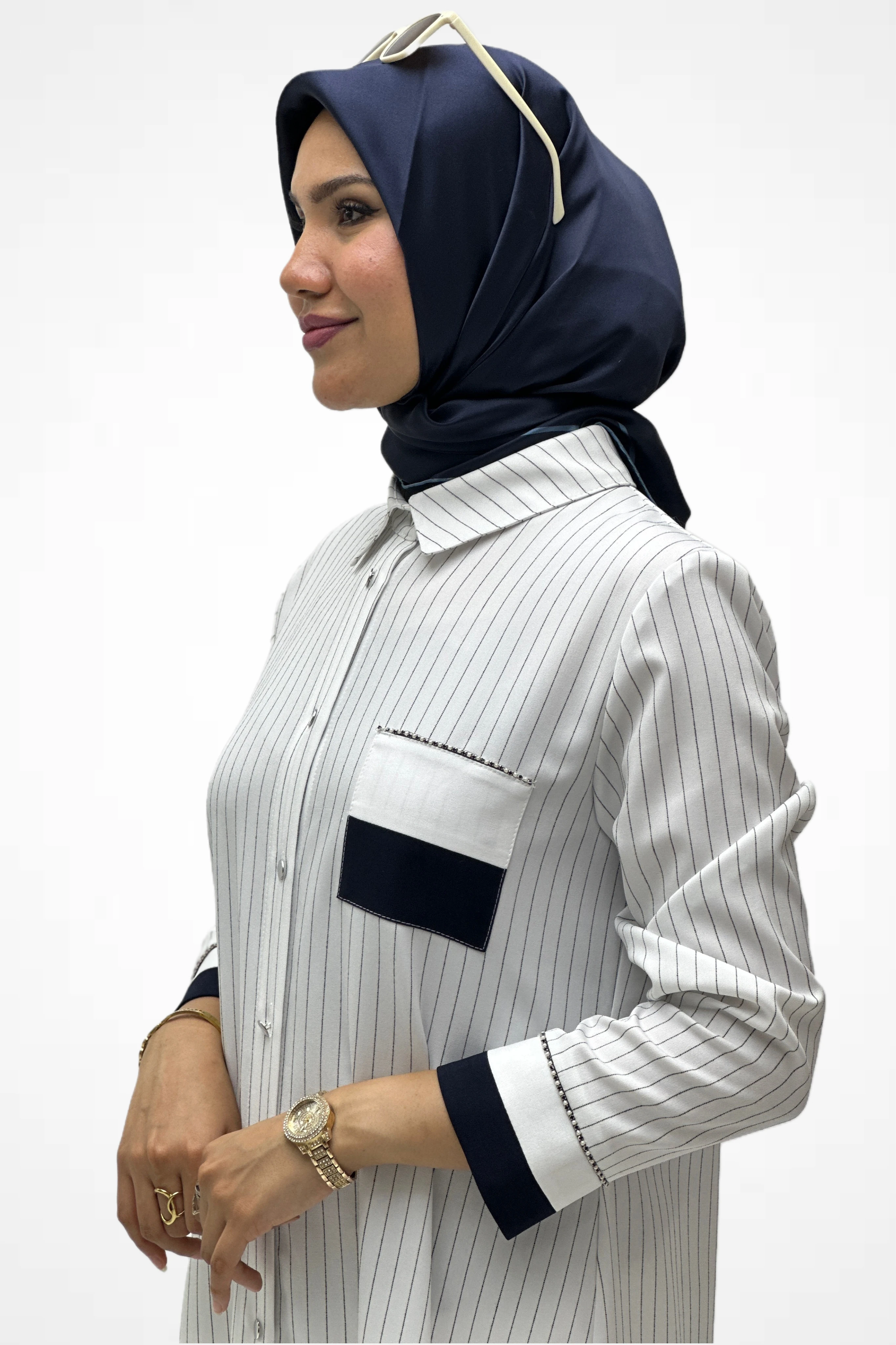 Çizgili Taşlı Tunik 2926