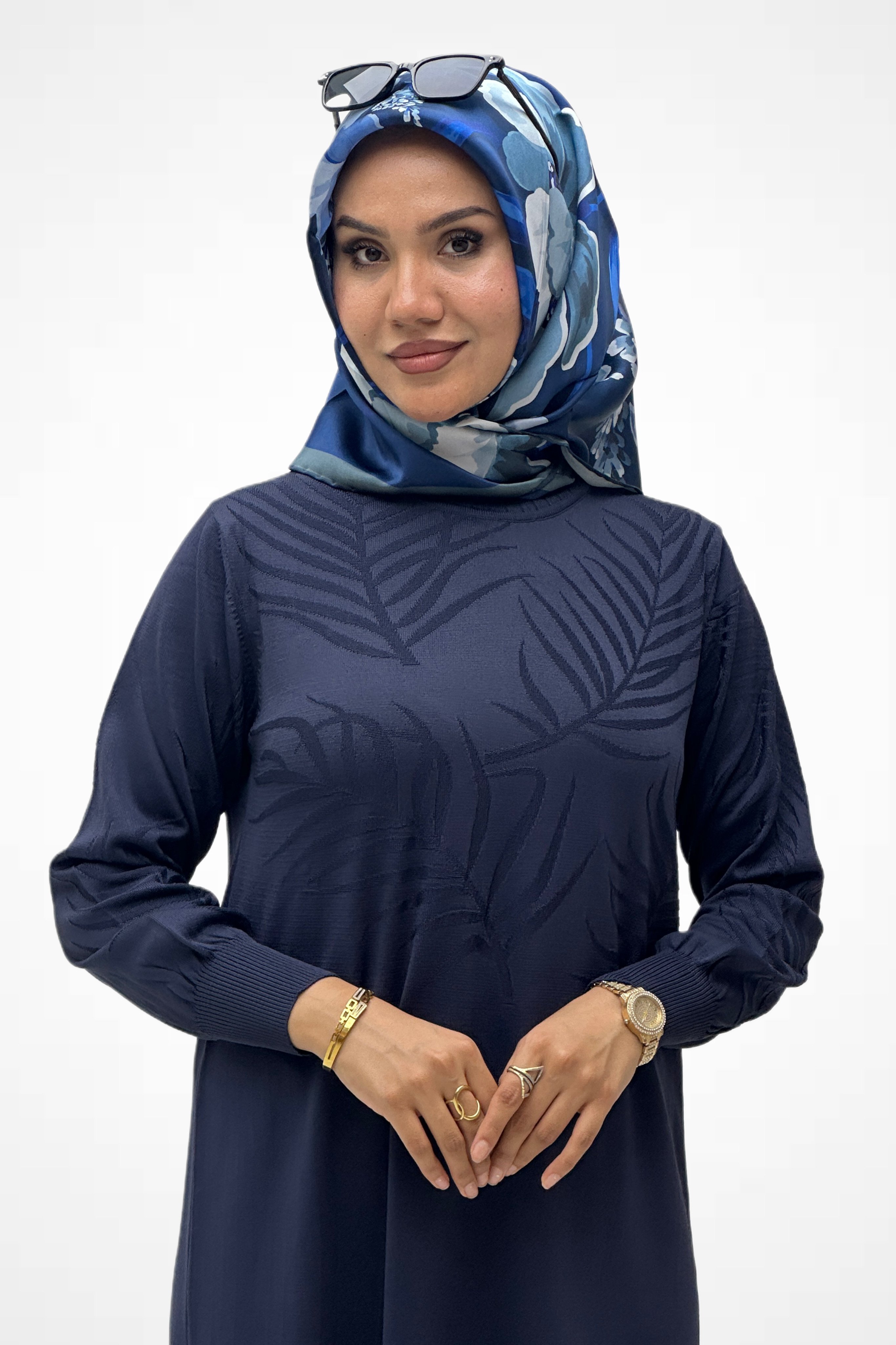 Desenli Uzun Merserize Tunik 35258