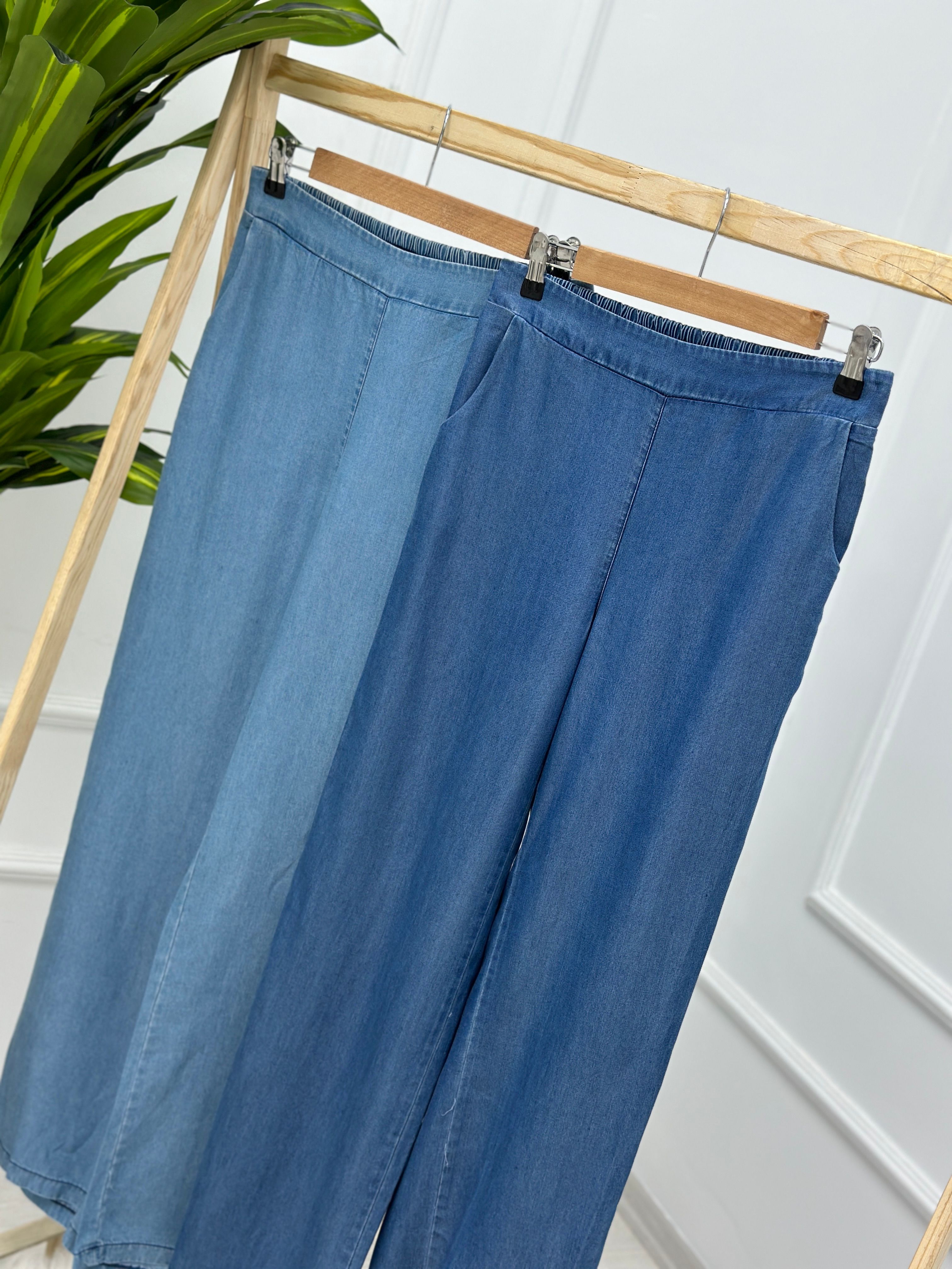 Beli Yarım Lastikli Bol Pantolon 5007