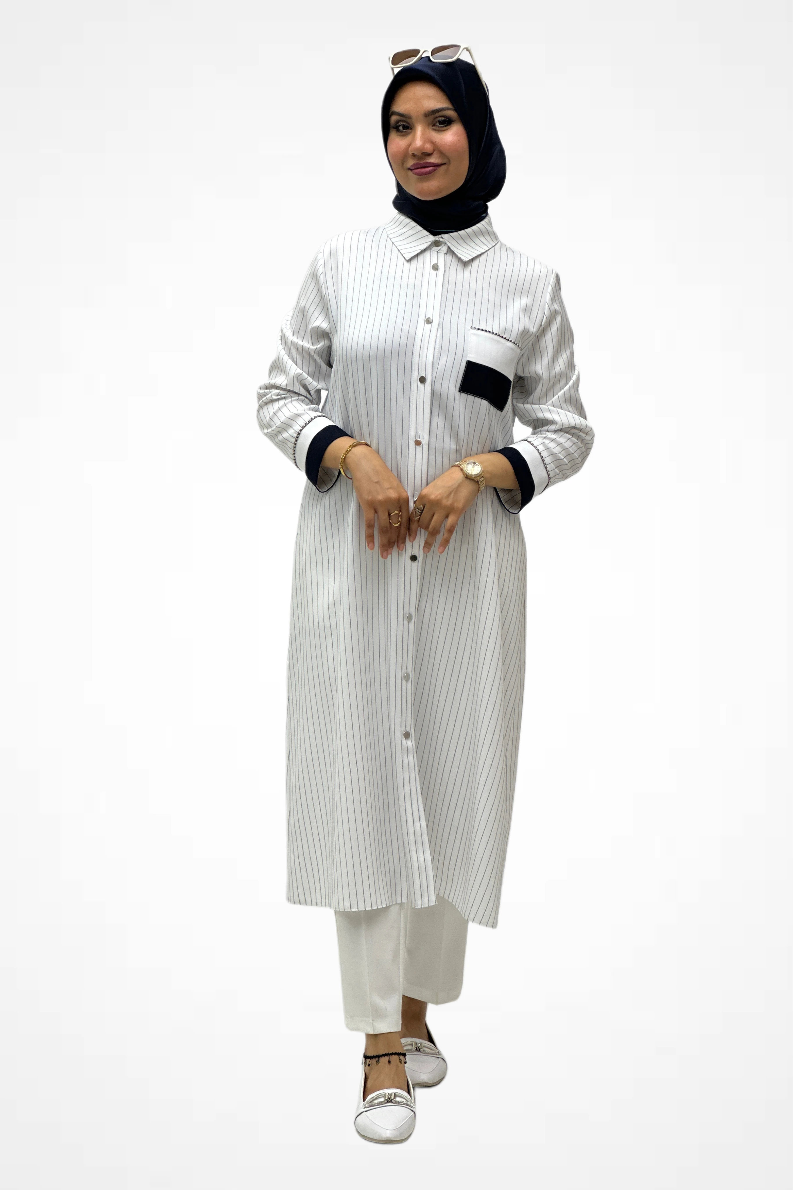 Çizgili Taşlı Tunik 2926