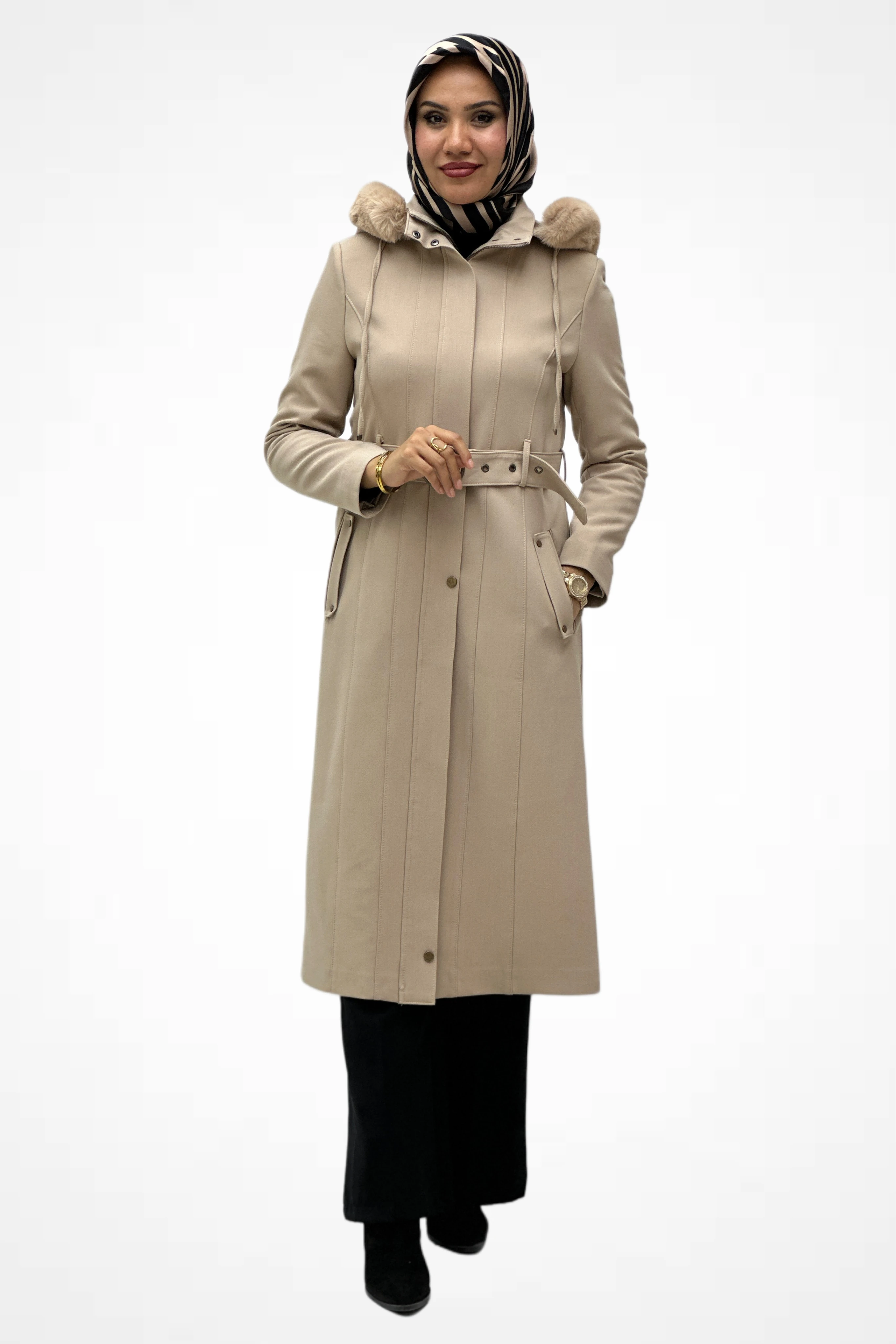 Kürk Kapşonlu Kap 139862