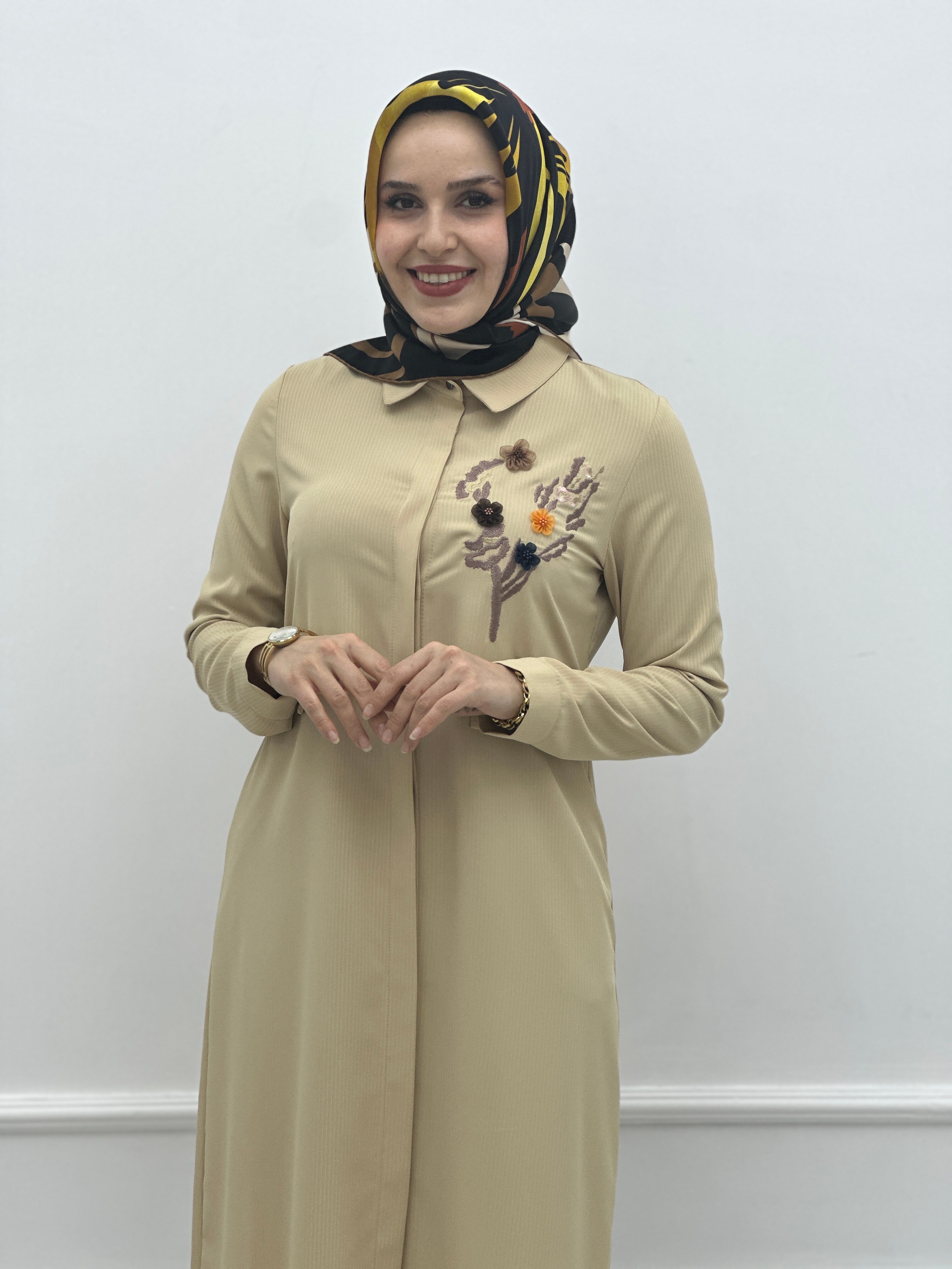 Çizgili Nakışlı Tunik 2967