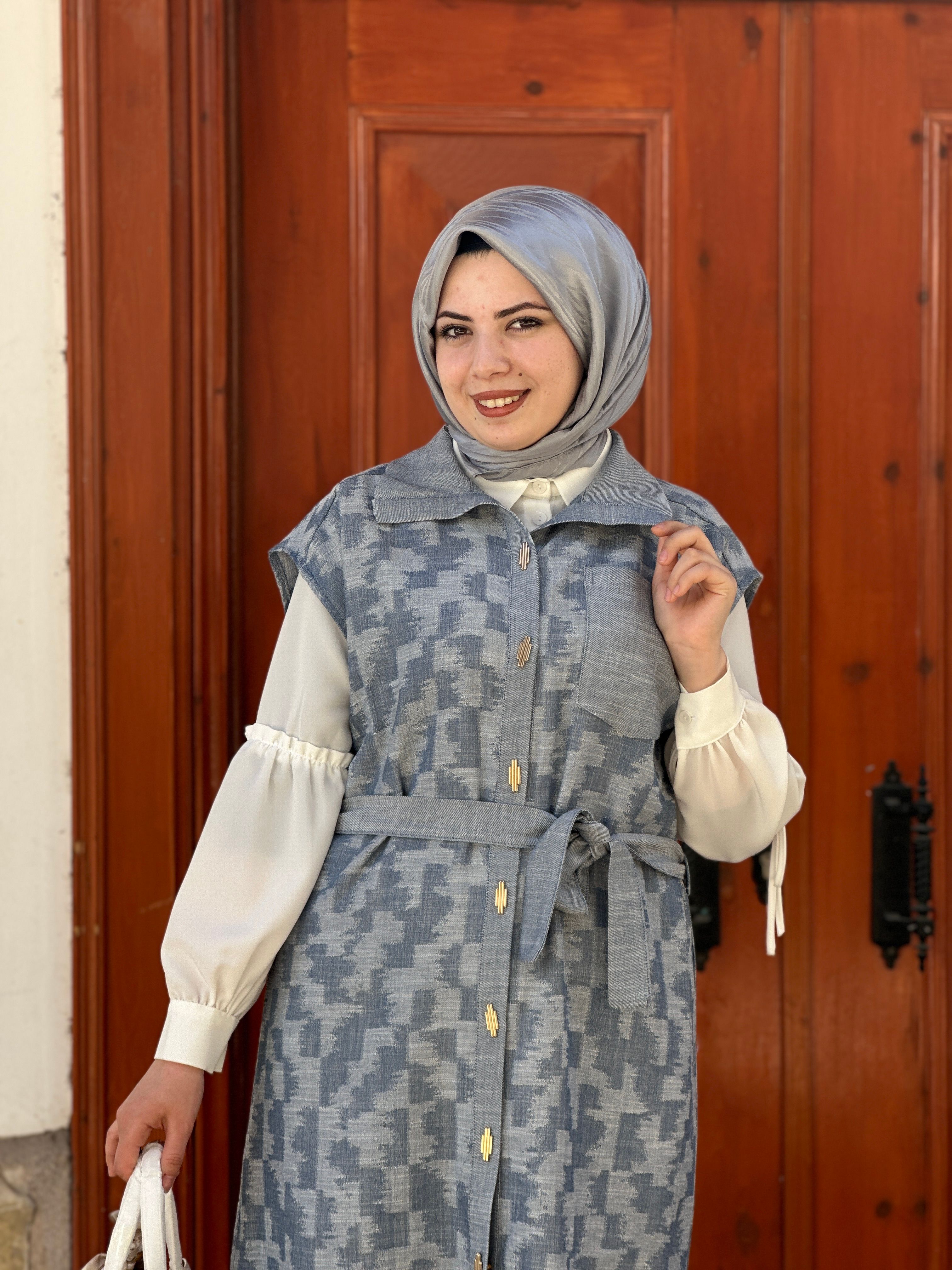 Keten Uzun Yelek A1576