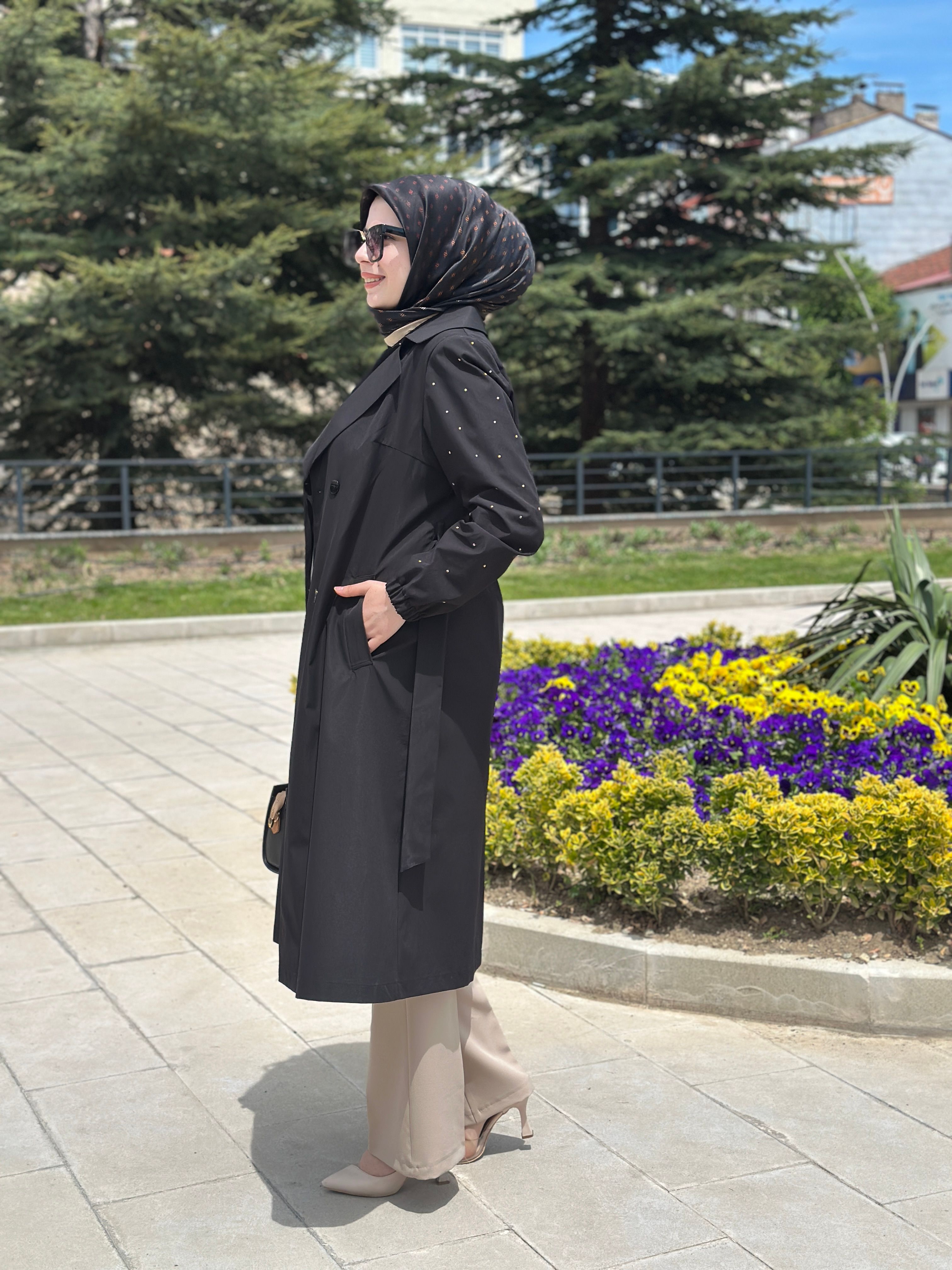 Kol Detaylı Trenç TK358