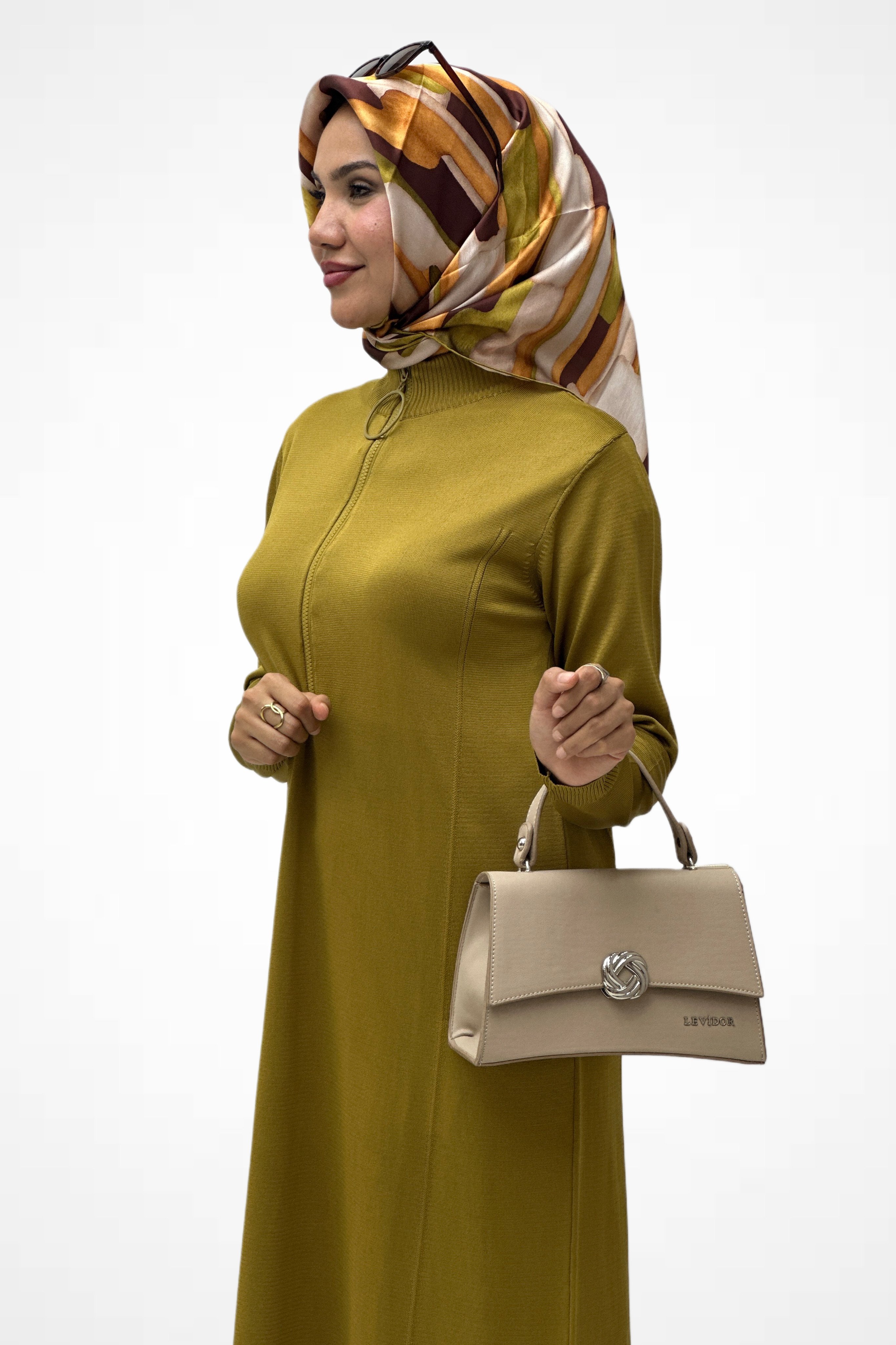 Halka Fermuarlı Merserize Tunik  35359