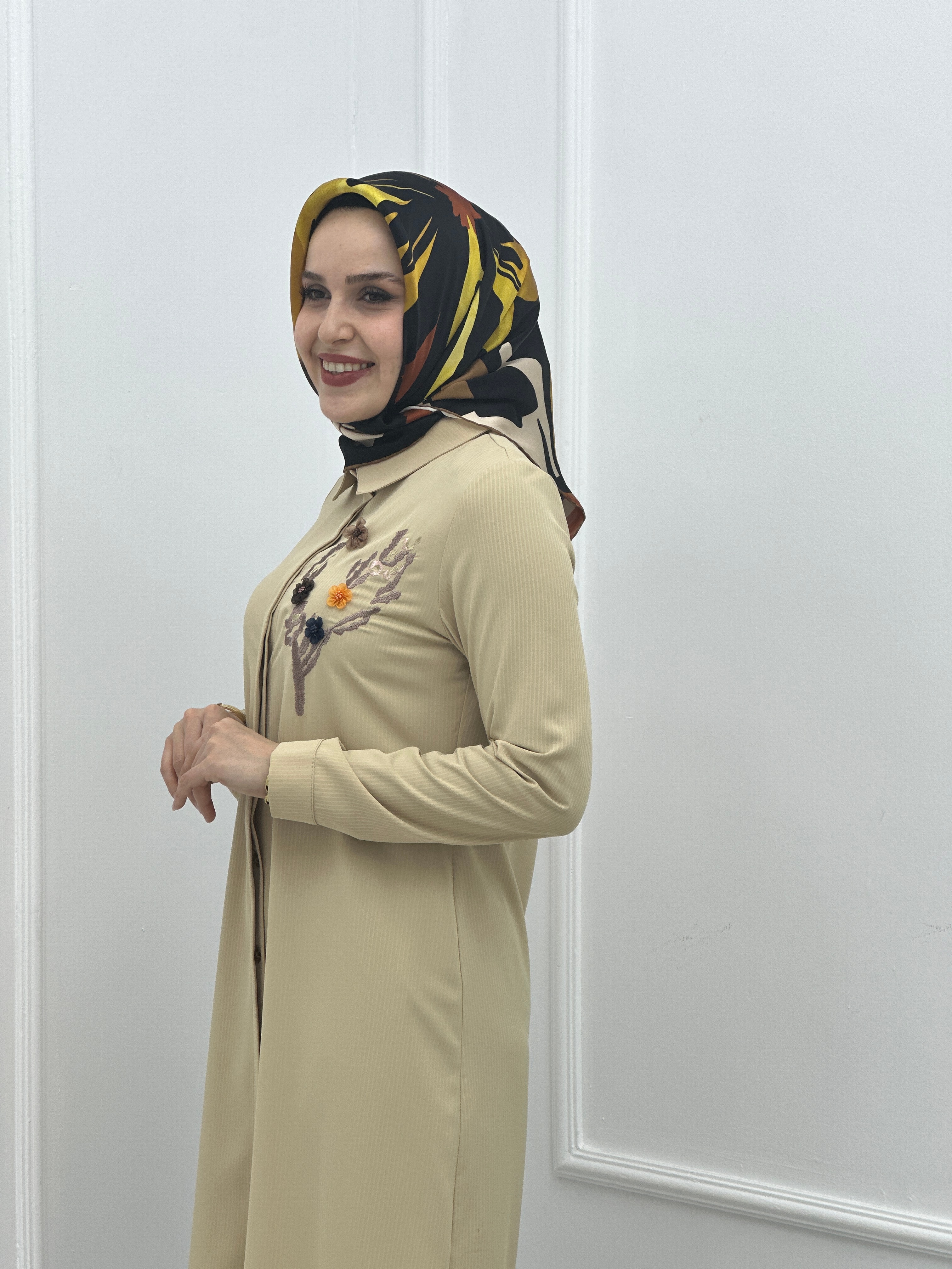Çizgili Nakışlı Tunik 2967