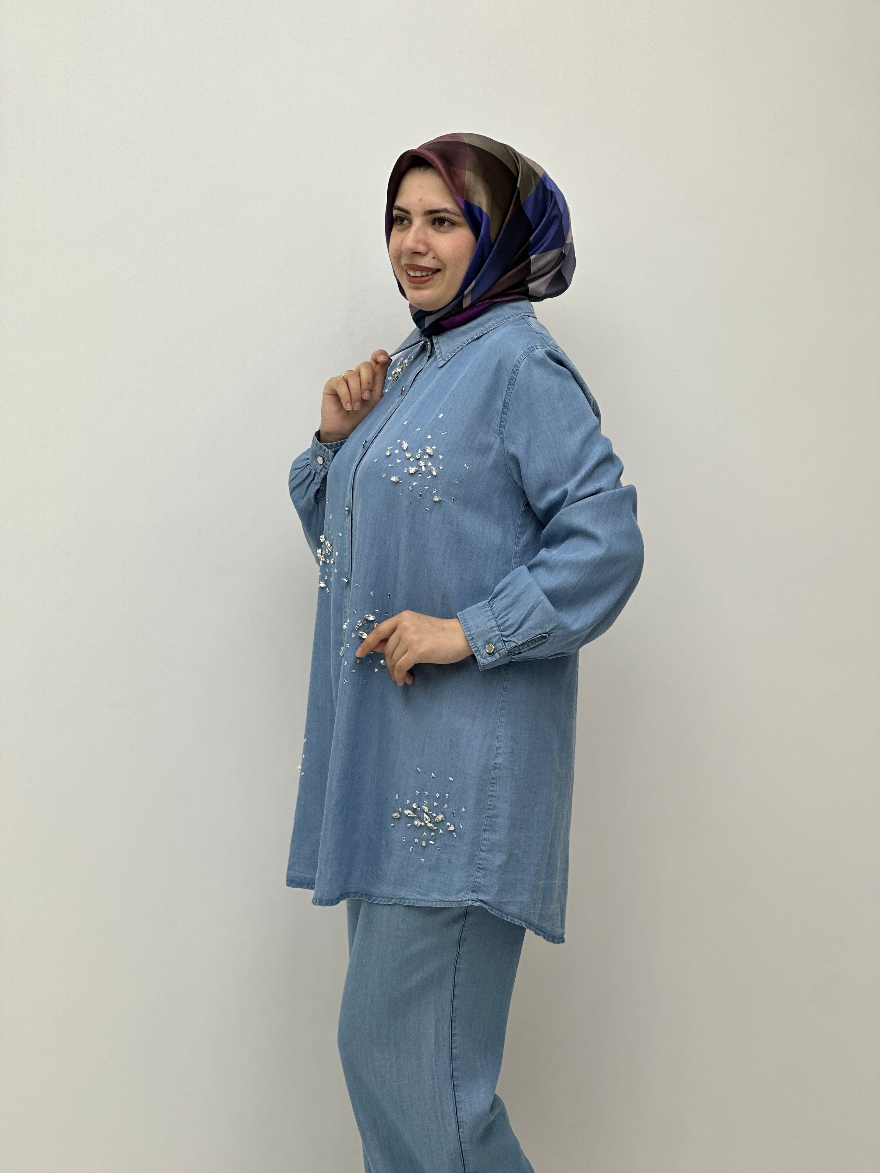 Tensel Taşlı Tunik 19424