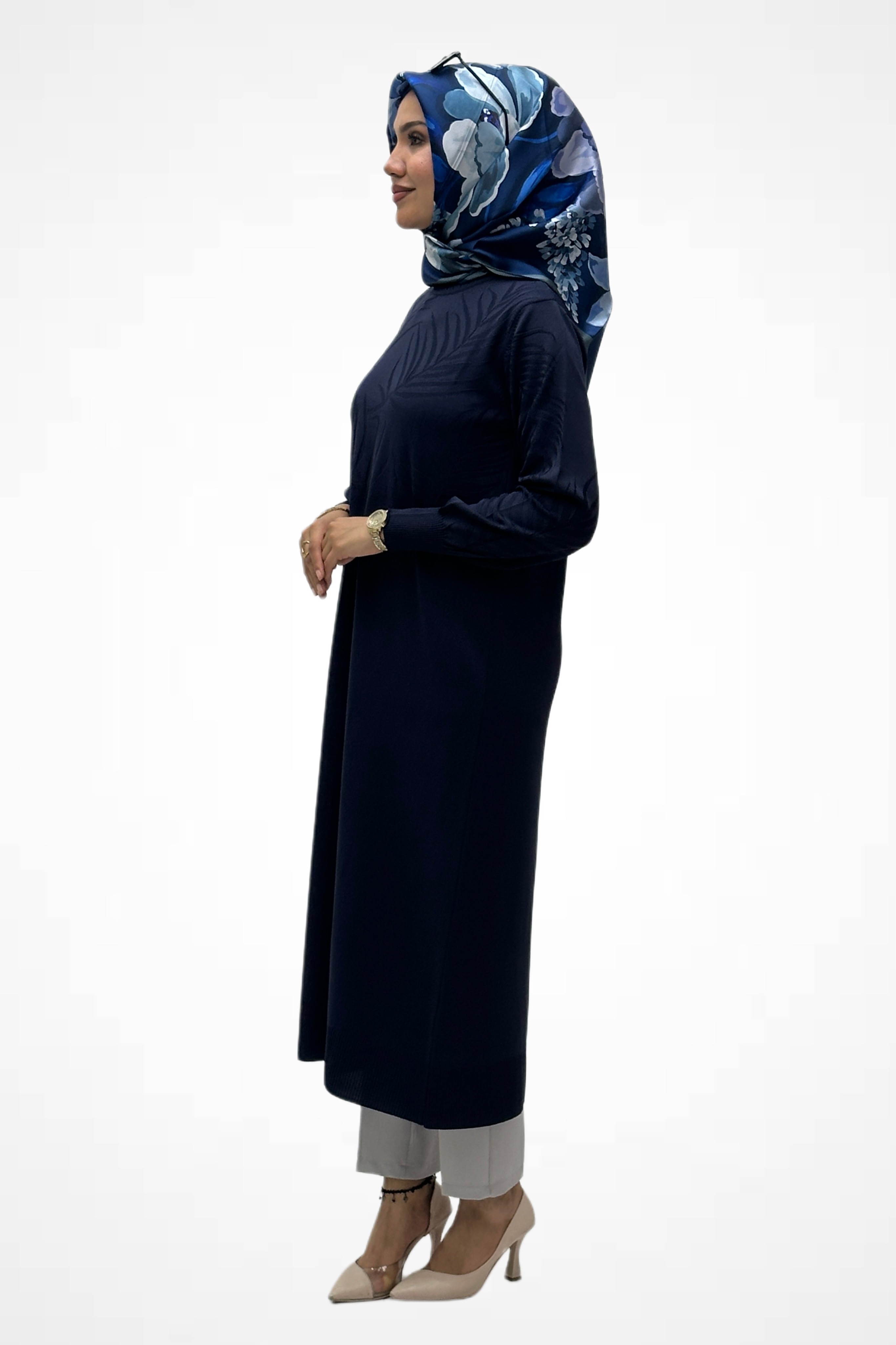 Desenli Uzun Merserize Tunik 35258