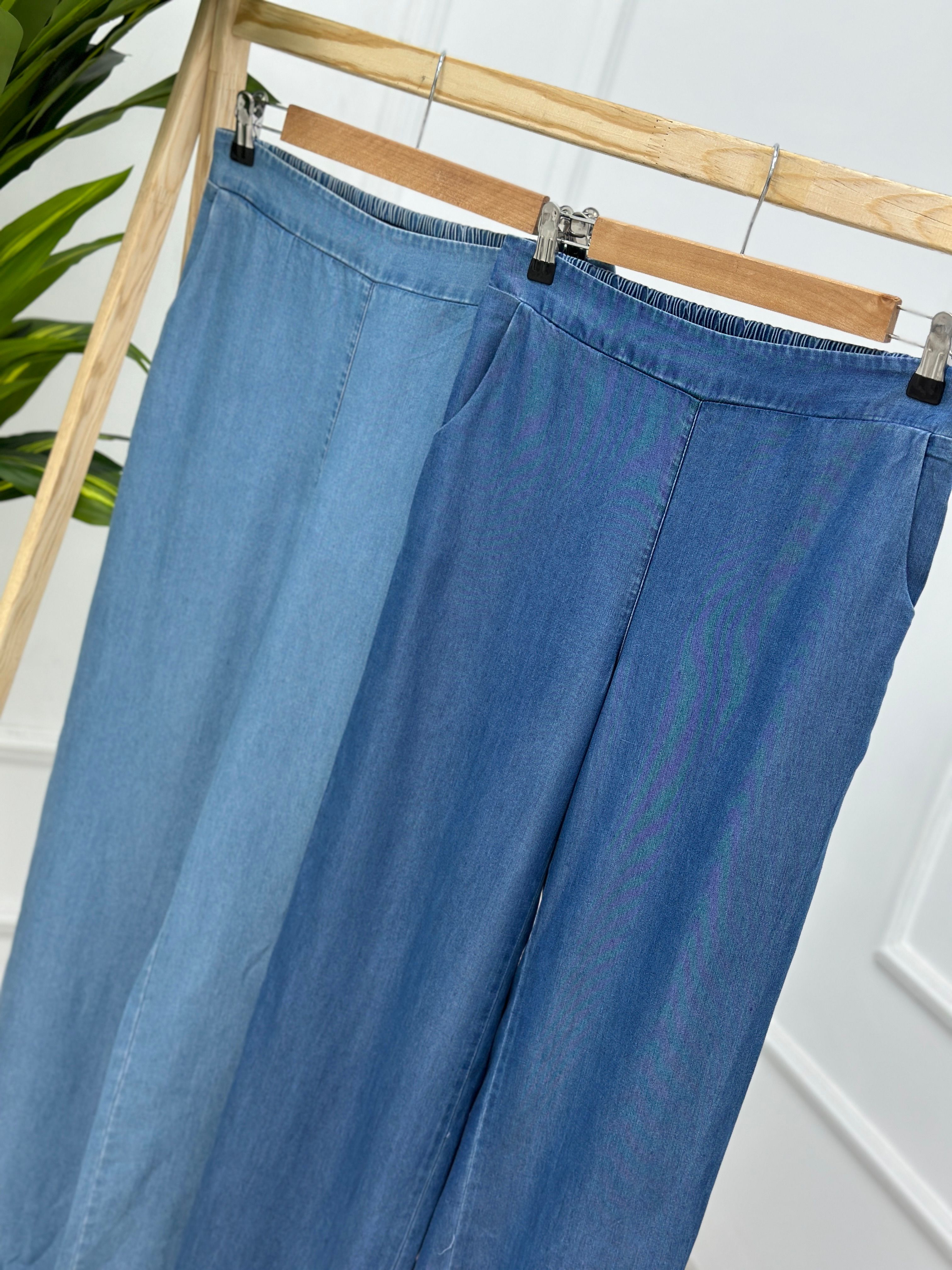 Beli Yarım Lastikli Bol Pantolon 5007