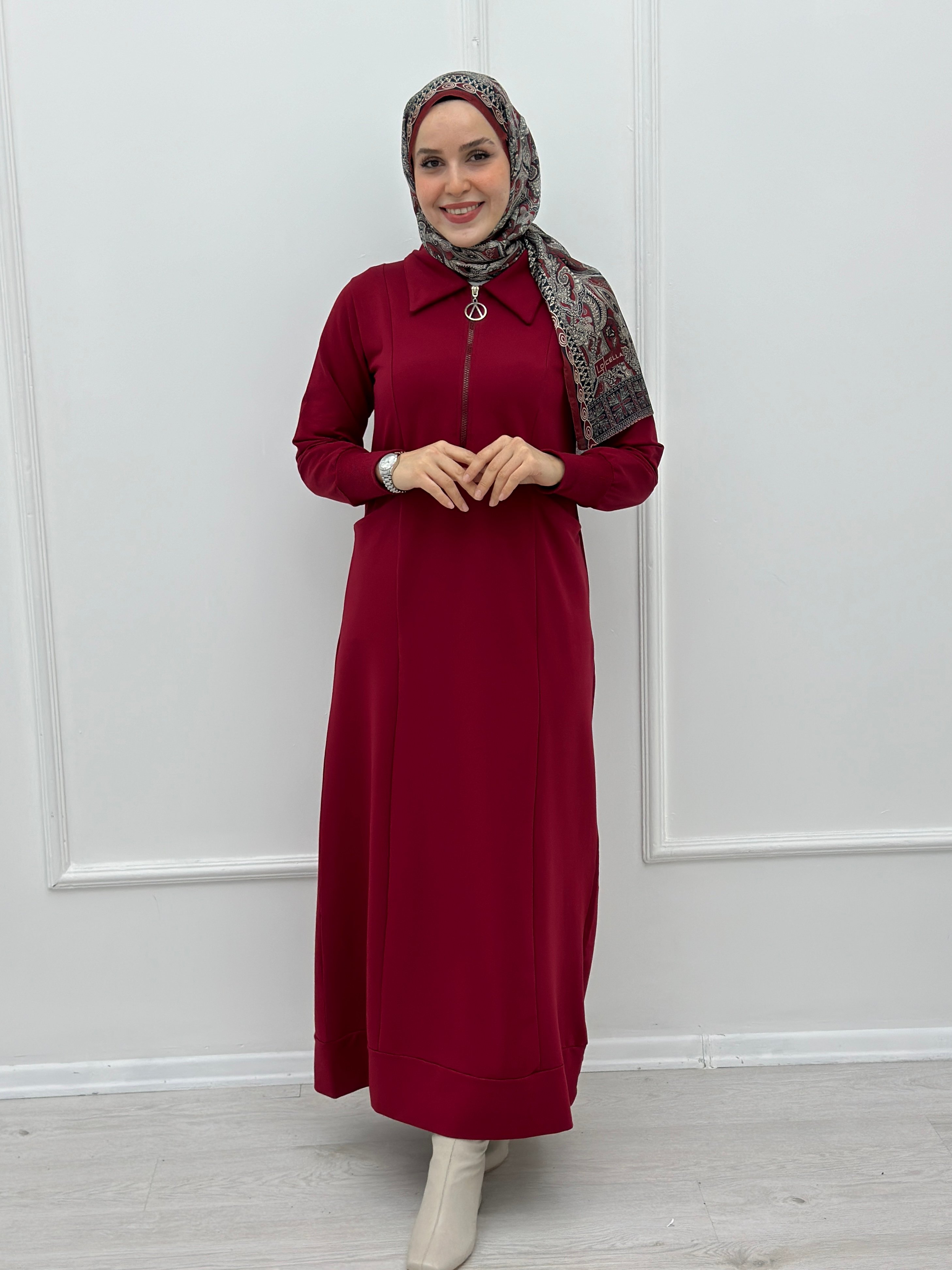 Cepli Fermuarlı Elbise 2224