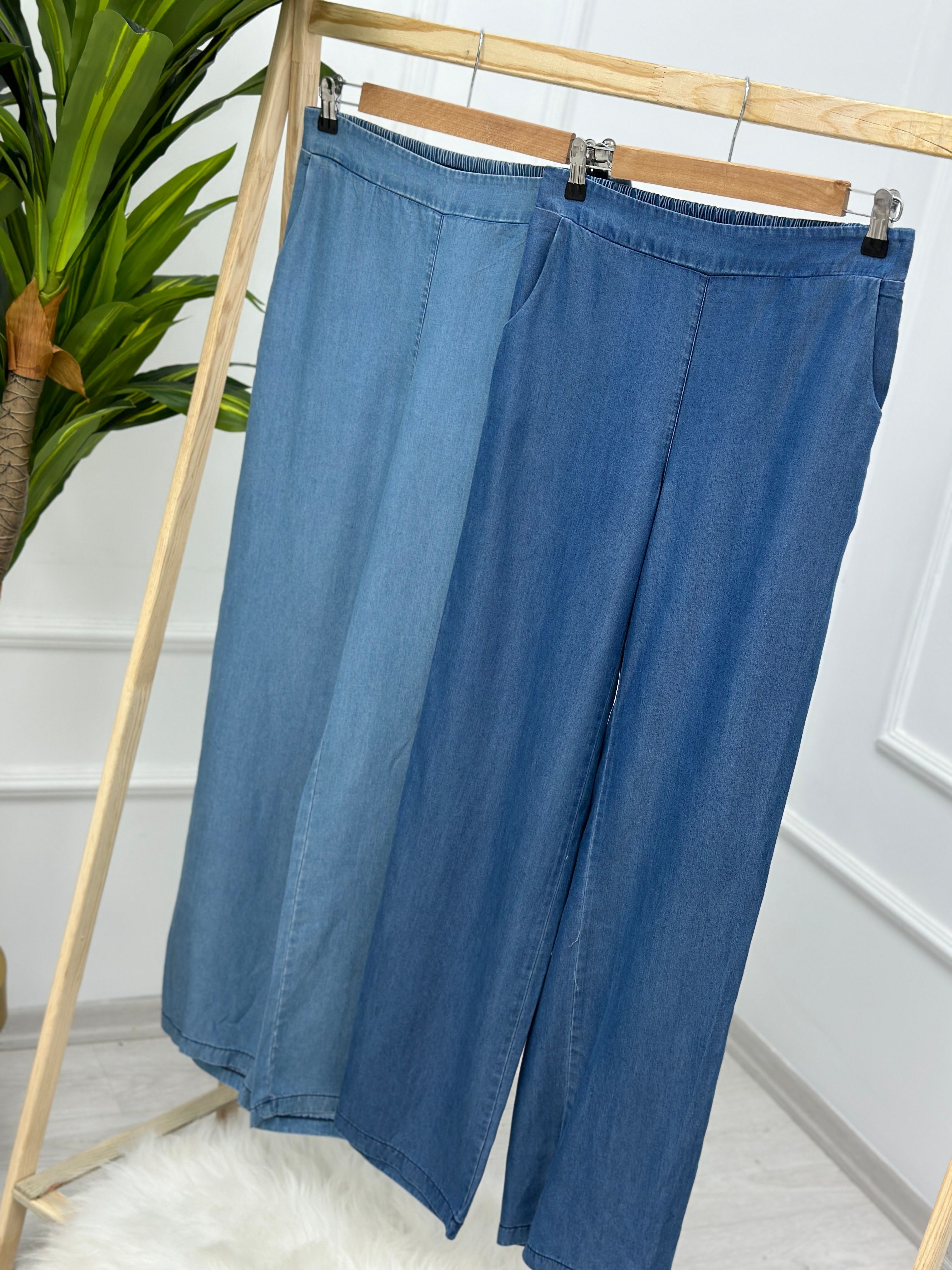 Beli Yarım Lastikli Bol Pantolon 5007