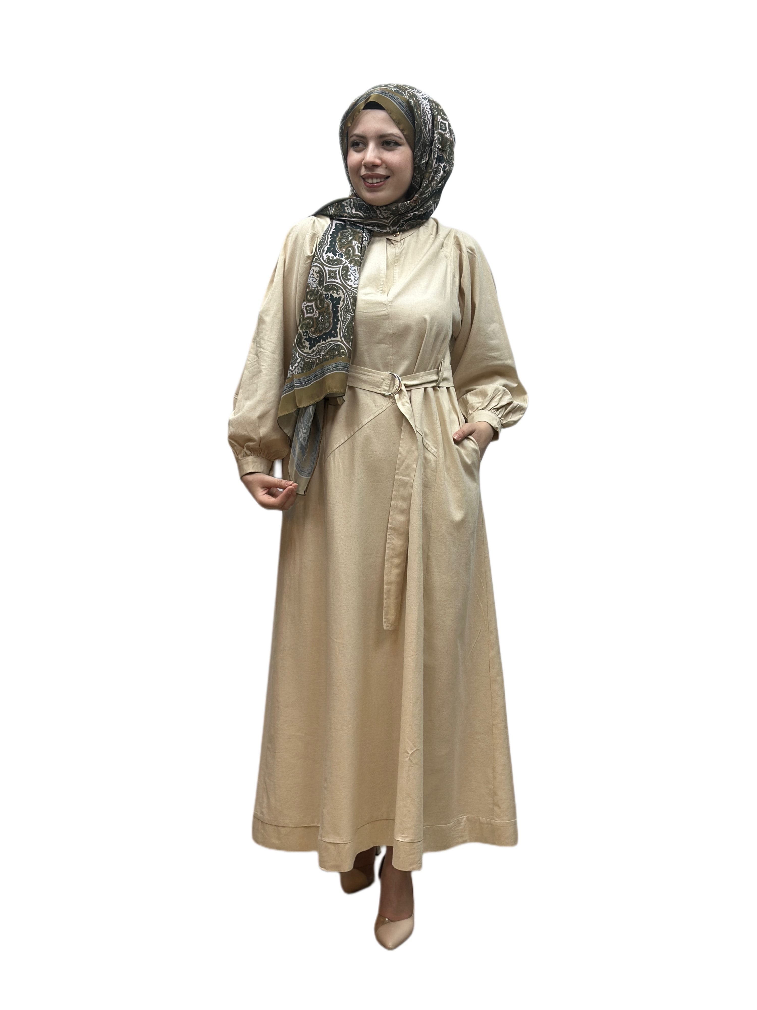 Yaka Dikişli Elbise A6532