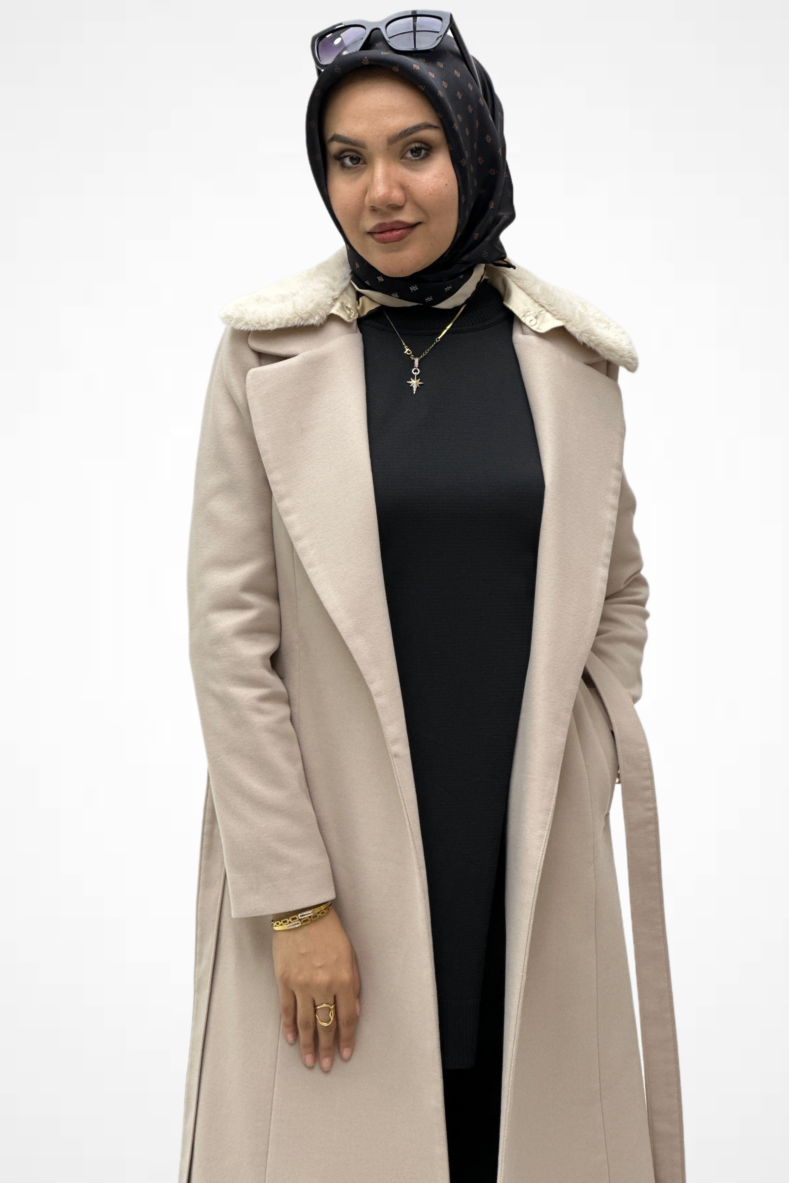 Kürk Yaka Kaşe Kaban 9220