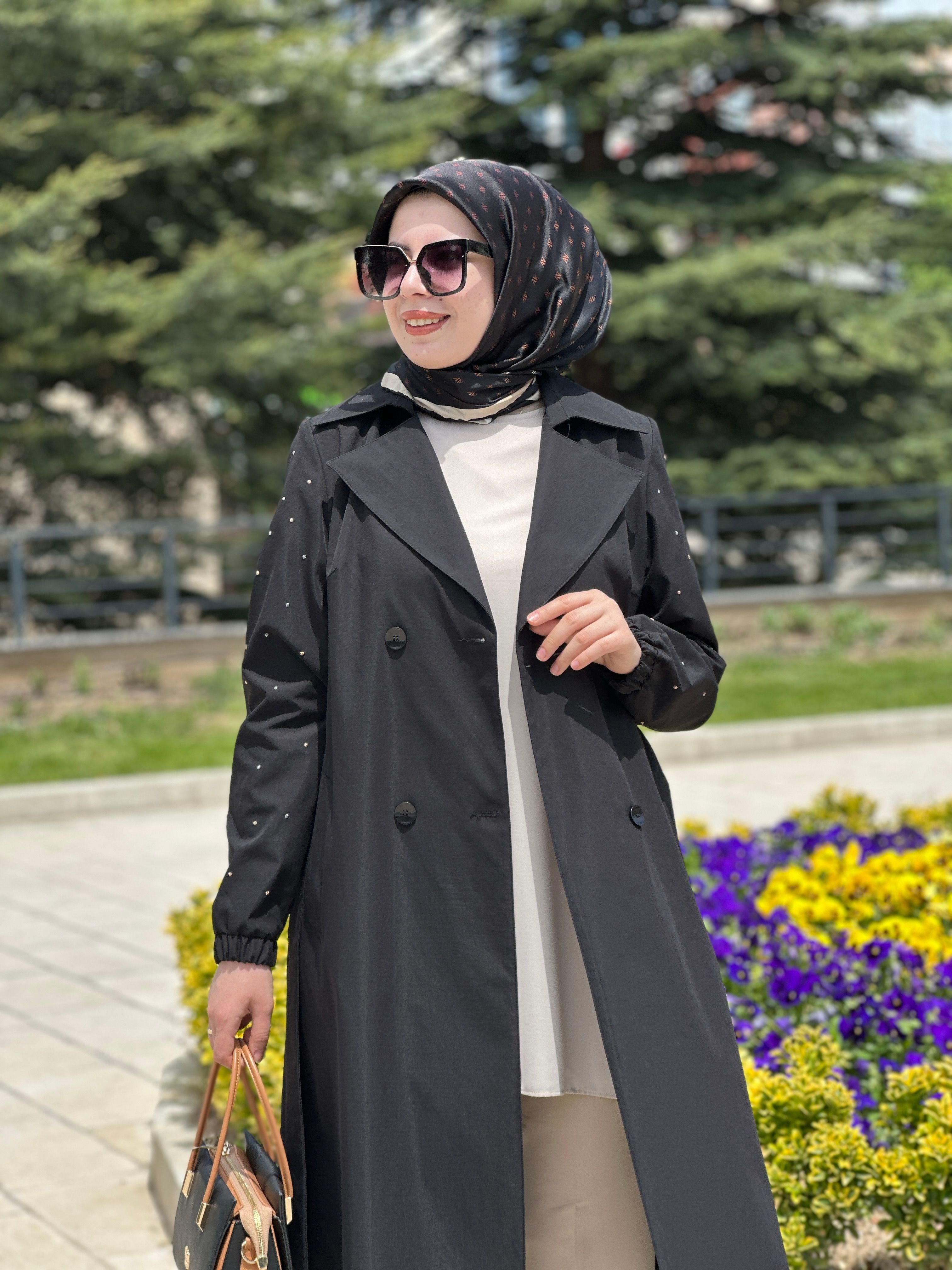 Kol Detaylı Trenç TK358