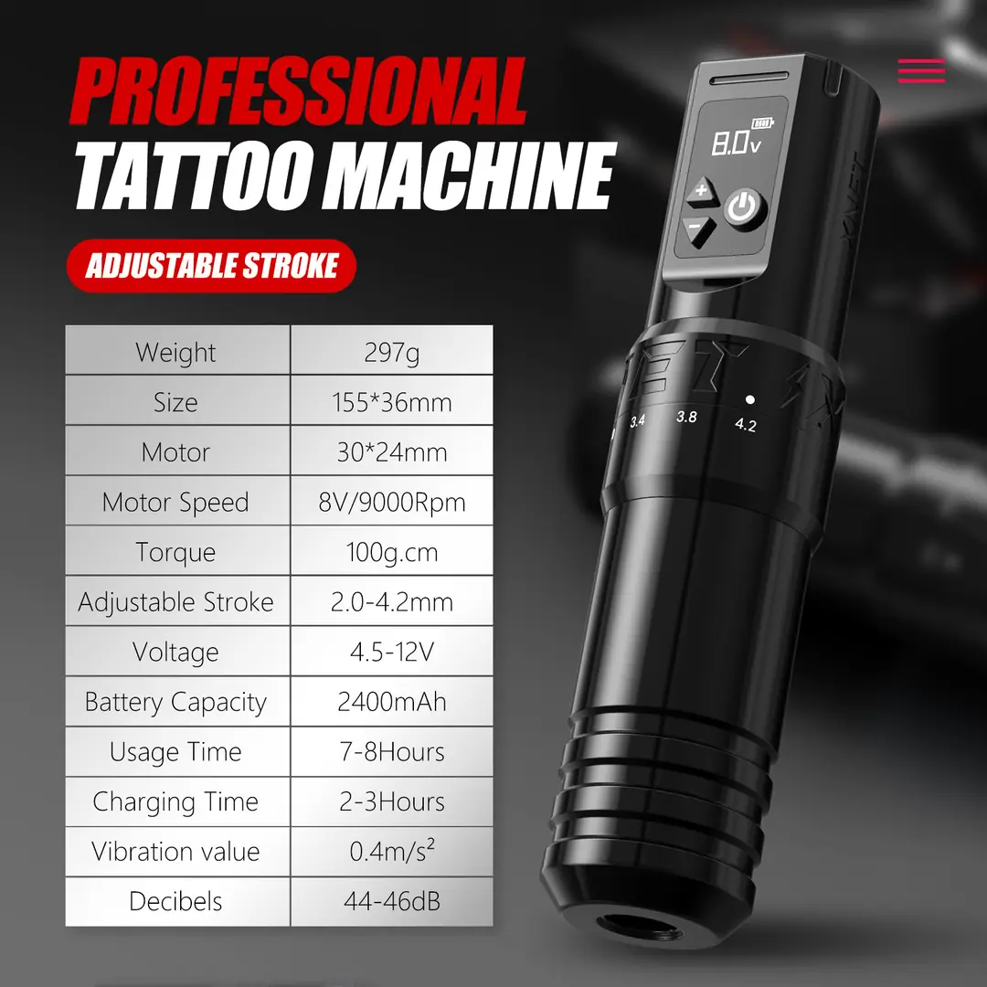 XNET T1 4.2mm Stroke 2400 Mah Wireless Tattoo Machine By AMBITION