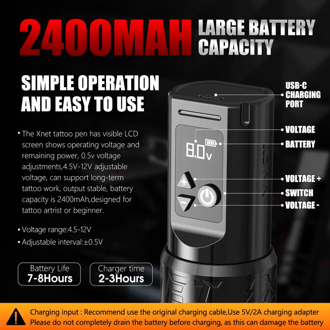 XNET T1 4.2mm Stroke 2400 Mah Wireless Tattoo Machine By AMBITION