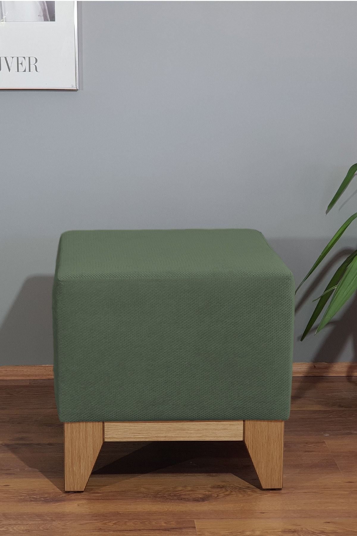 Kare Puf 46 X 46 - Haki Yeşil