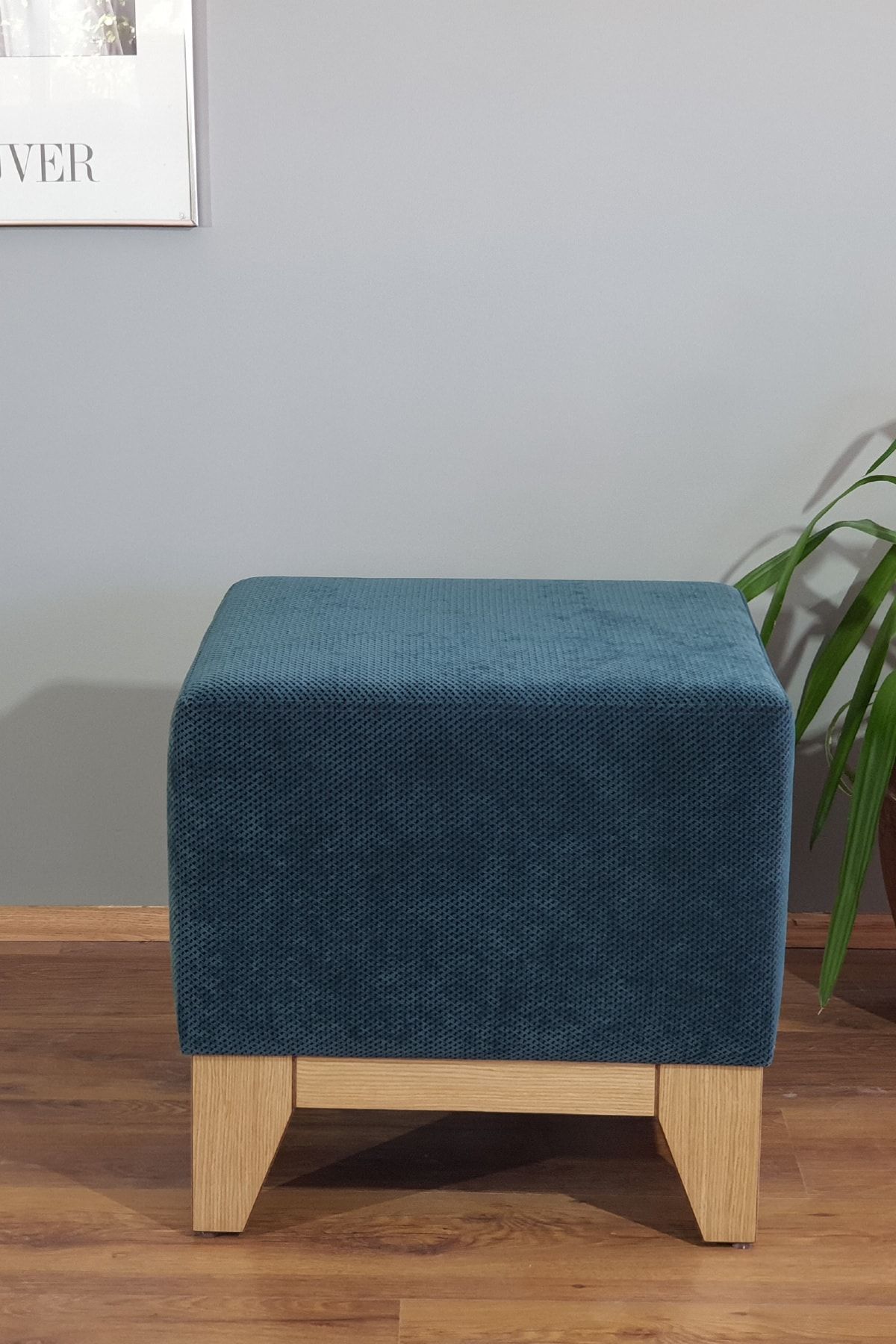 Kare Puf 46 X 46 - Petrol Yeşili