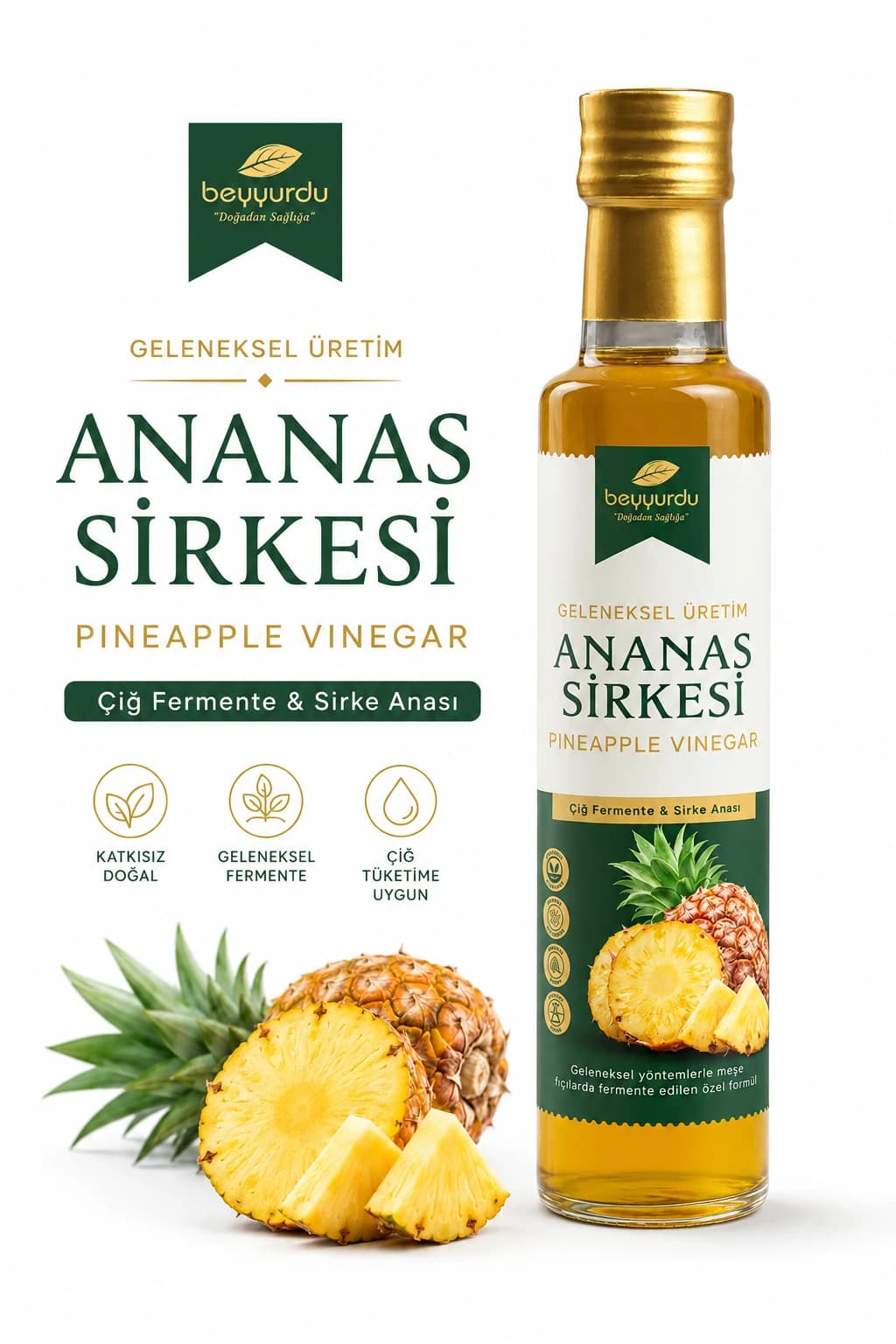 Meyve suyu ve uygun yan akışları değerlendirebilen ananas sirkesi kültürü, fermantasyon ile kaynak verimliliğini aynı tartışmada buluşturur.