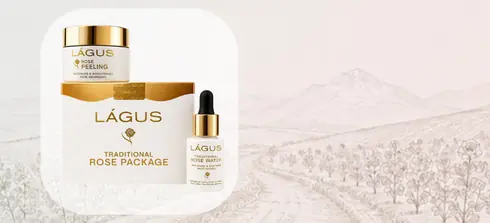 LÁGUS yüz peeling seti ve C vitamini serumu cilt bakım ürünleri
