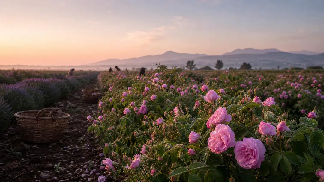 Isparta Rosa damascena gül bahçesi