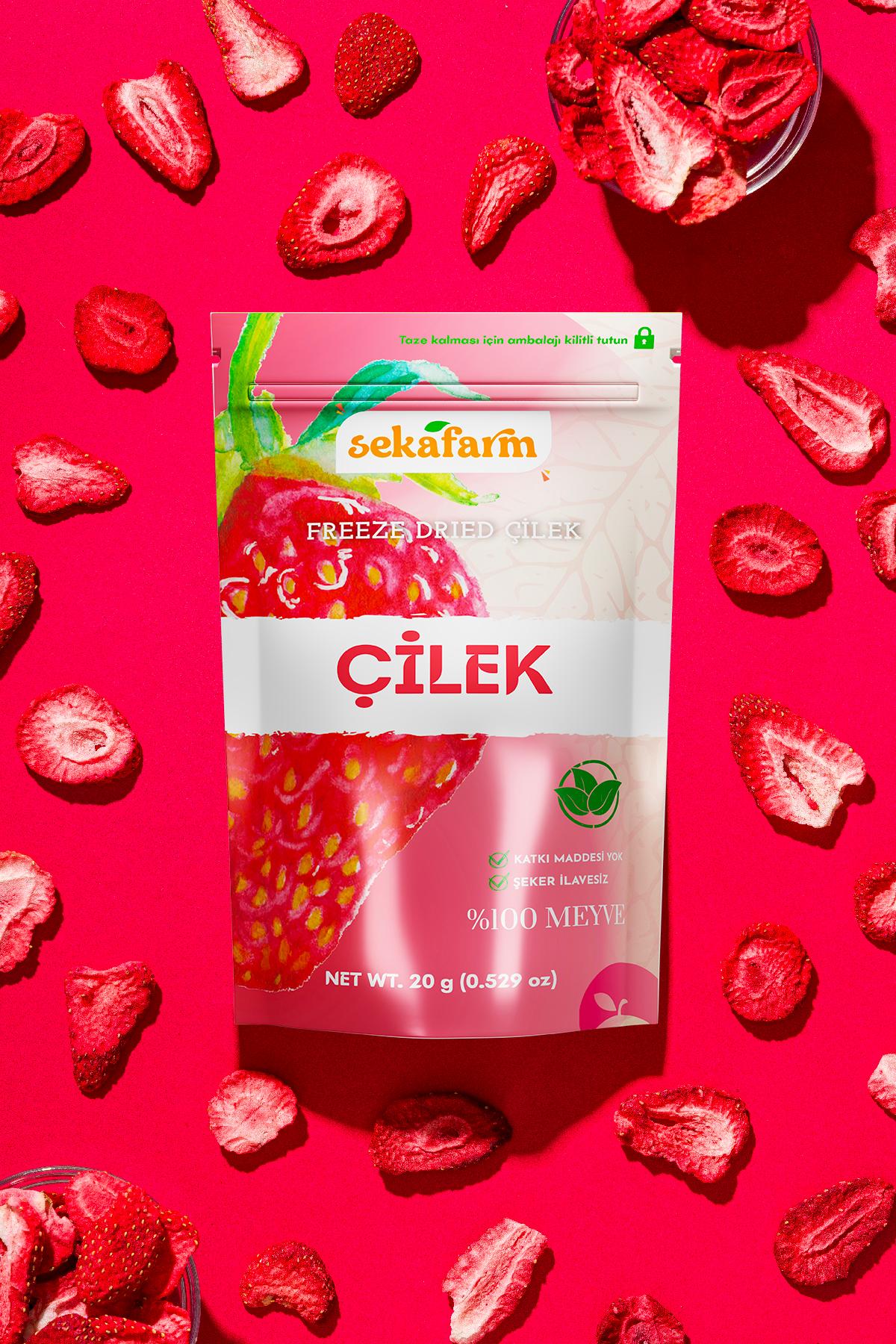 Dondurularak Kurutulmuş Çilek 20 Gr