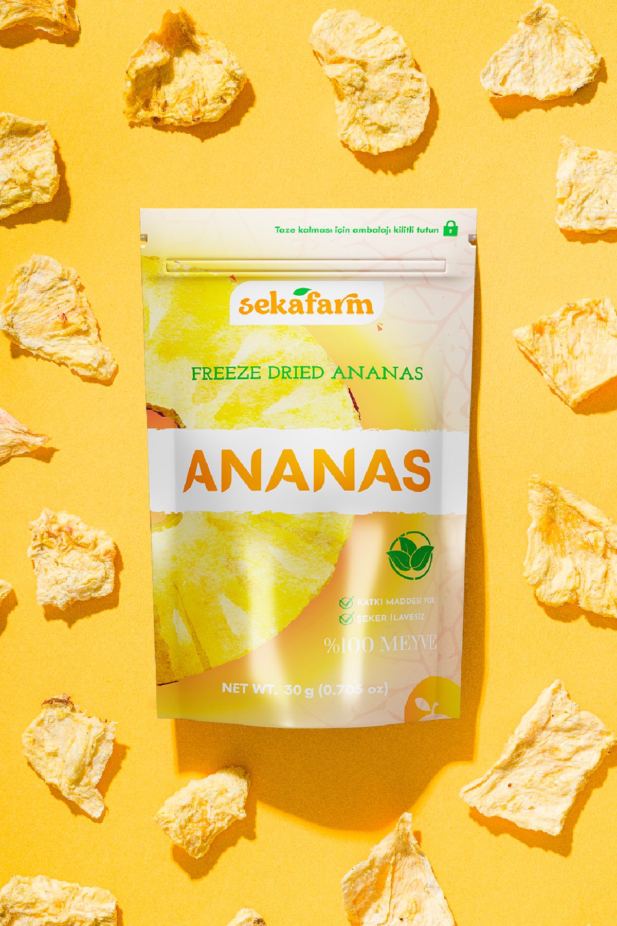 Dondurularak Kurutulmuş Ananas 30 Gr